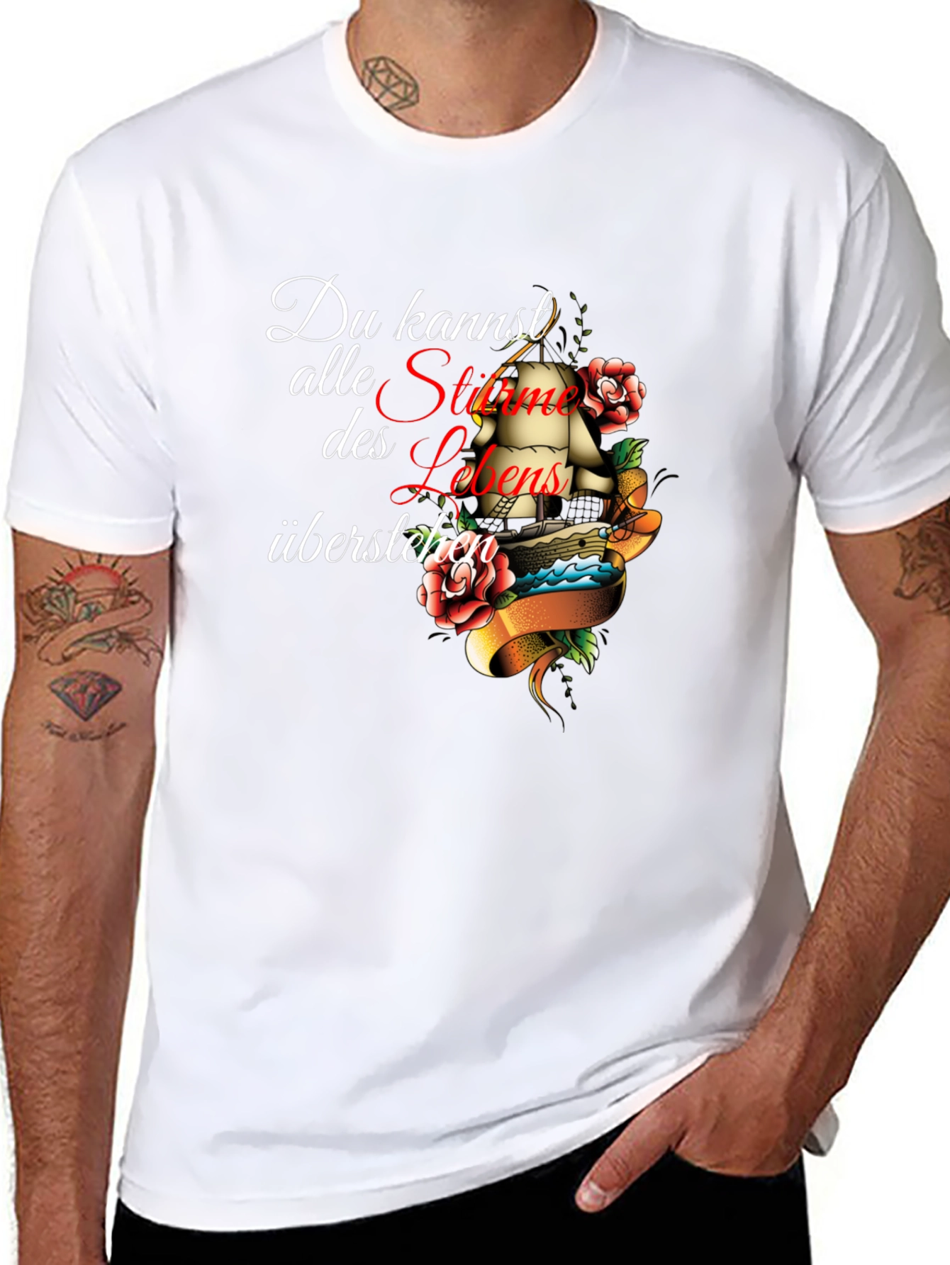 Black Du Kannst Alle Stürme Graphic T-Shirt view 8