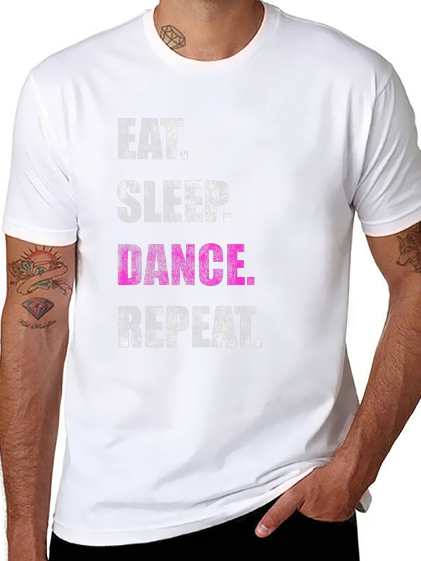 Black Eat Sleep Dance Repeat Black T-Shirt view 8