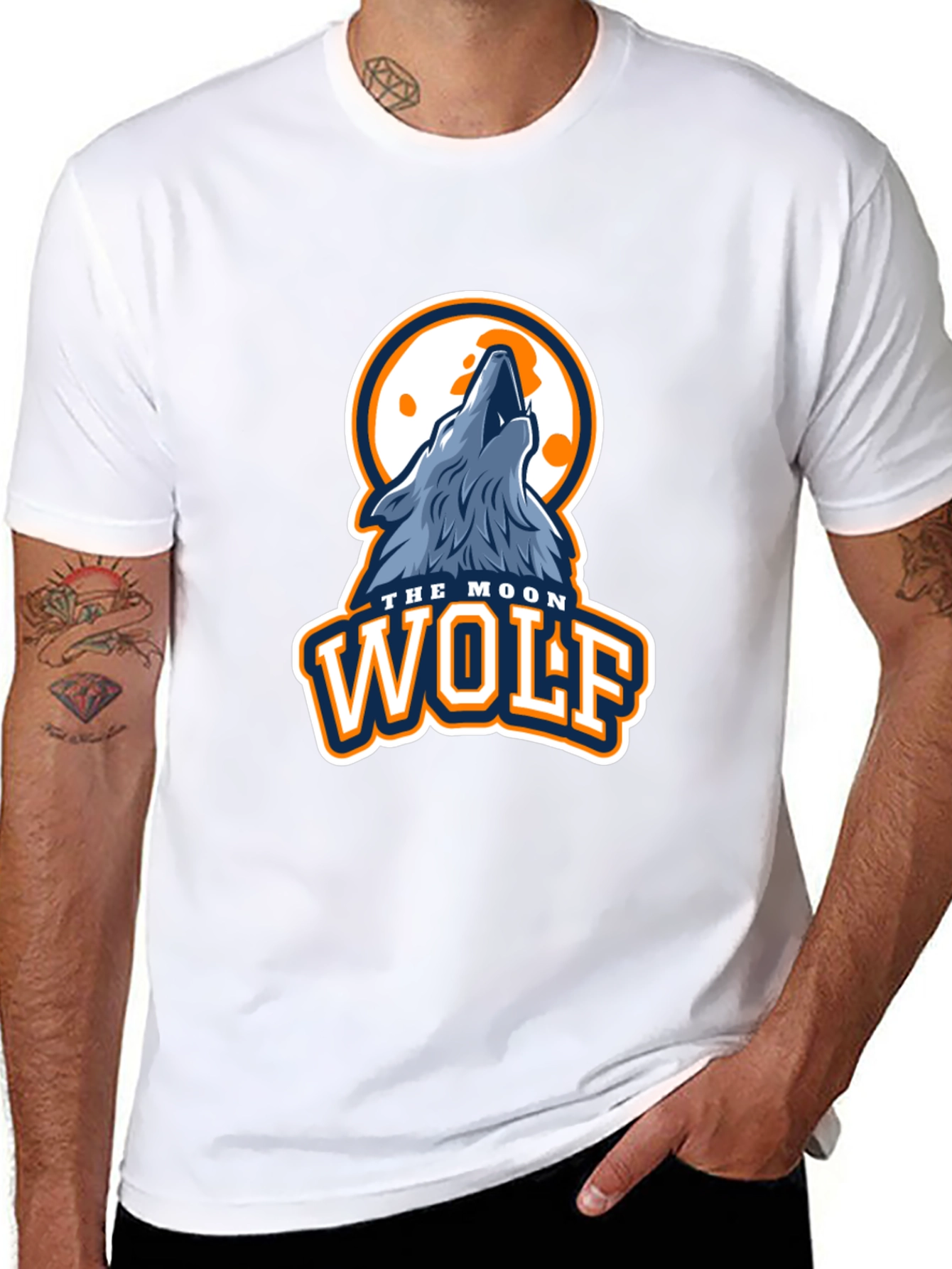 Black Moon Wolf Graphic T-Shirt view 8