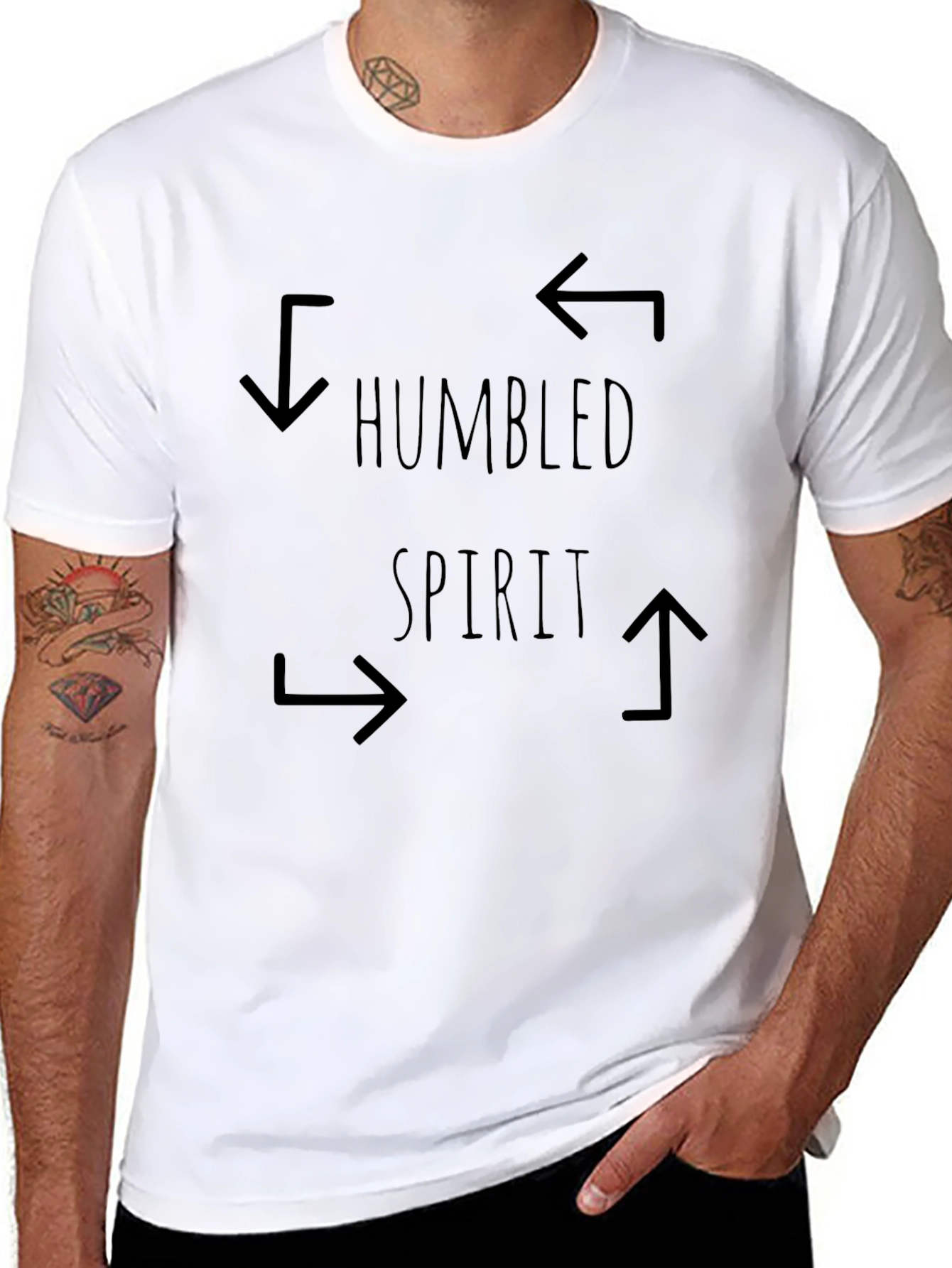 Black Humbled Spirit Graphic Tee - Black Crew Neck Shirt view 8