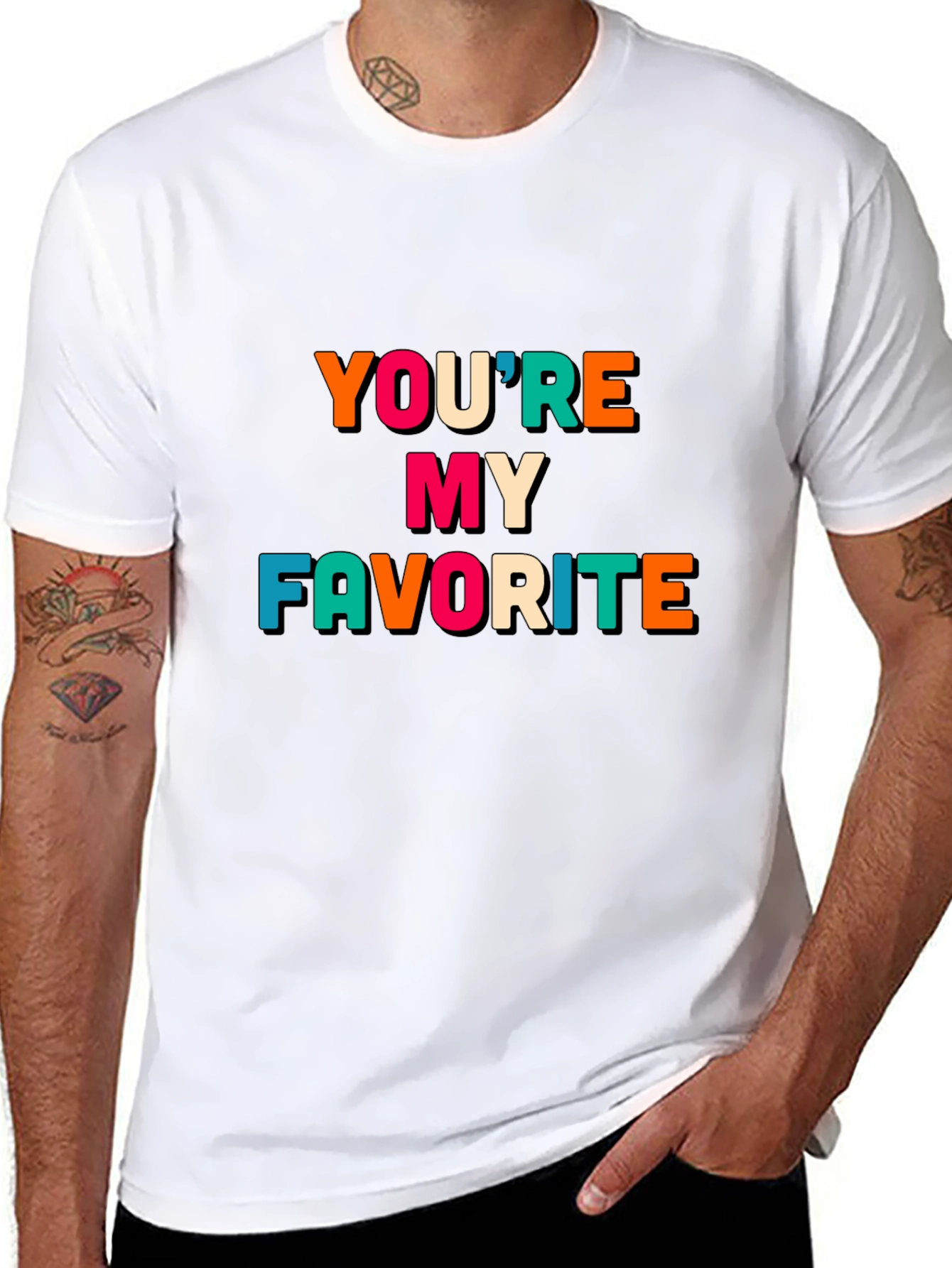 Black You're My Favorite Graphic Tee - Soft Cotton Blend view 8