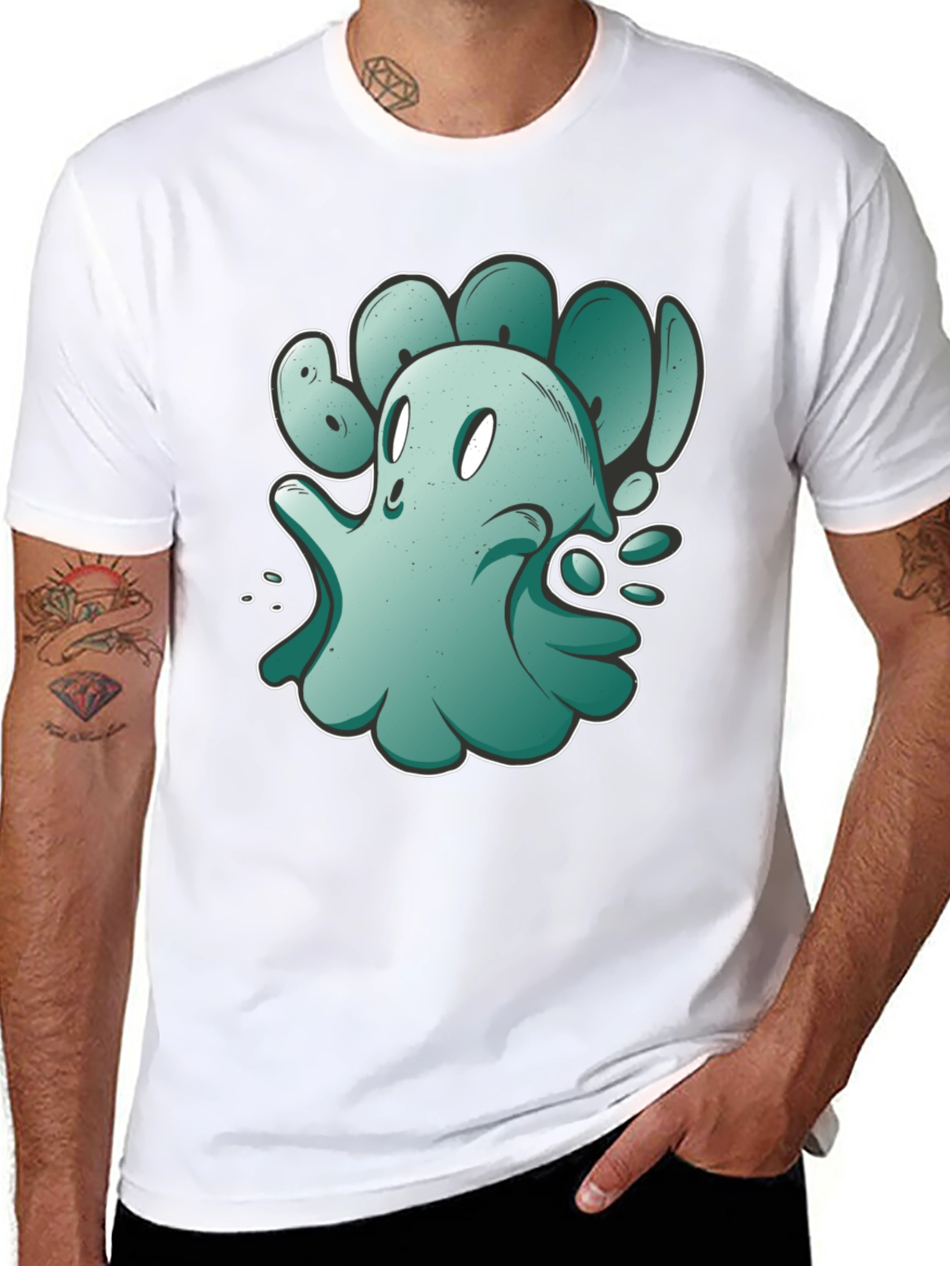 Black Ghost Graphic Black T-Shirt view 8