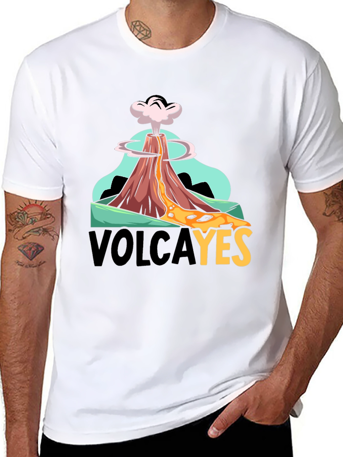 Black VolcaYES T-Shirt - Volcano Graphic Tee view 8