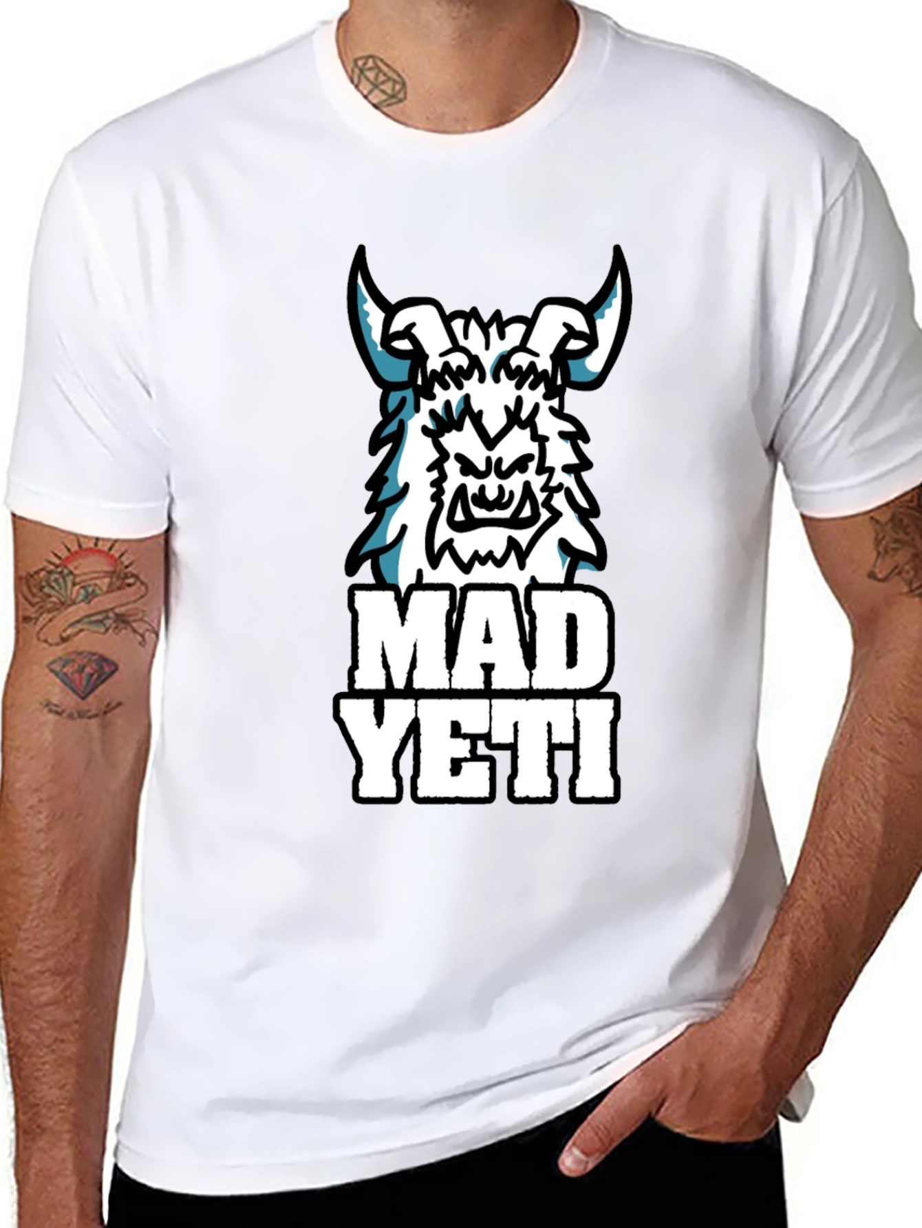 Black Mad Yeti Graphic Tee - Black Cotton T-Shirt view 8