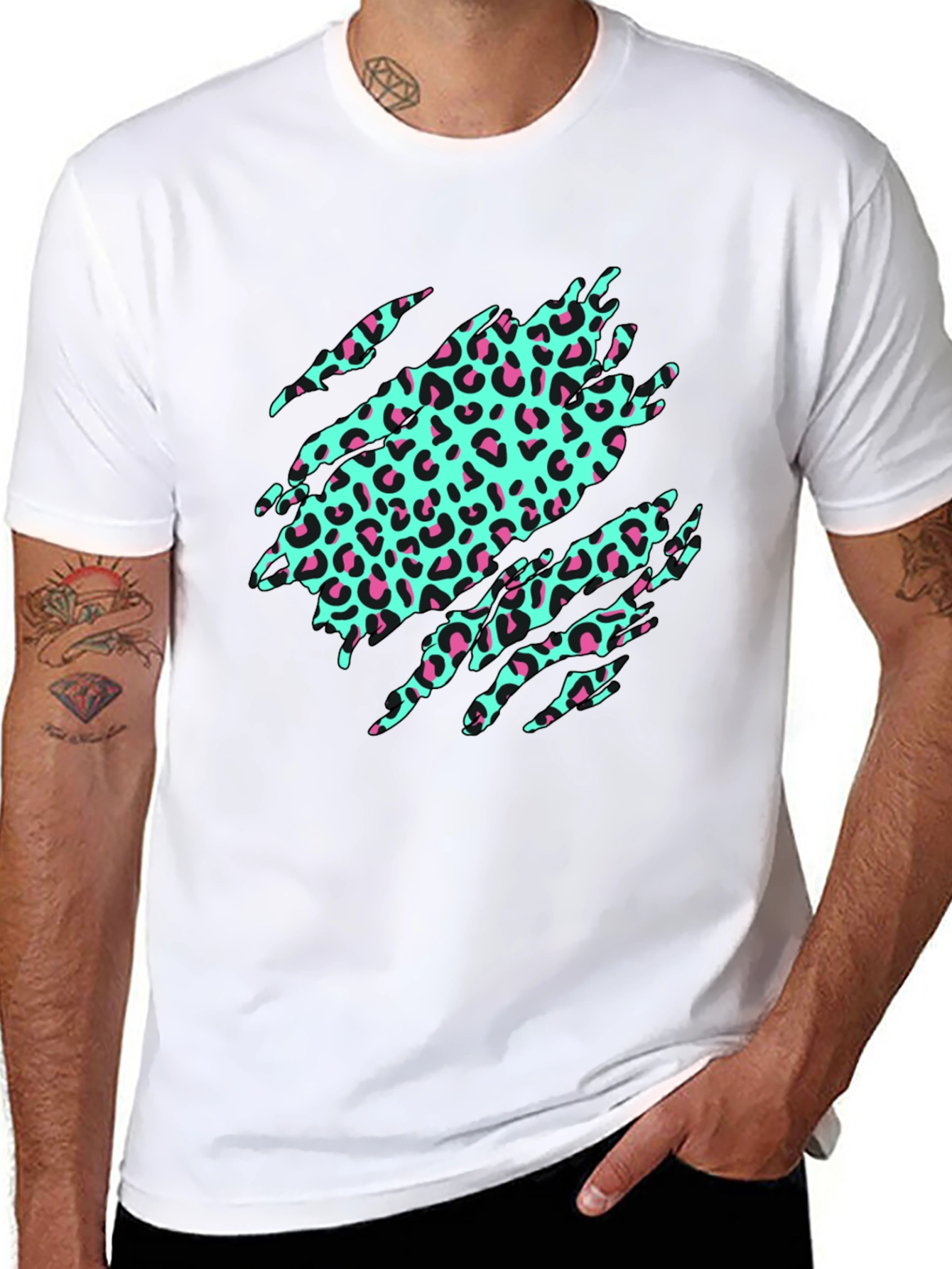Black Leopard Print Graphic Tee - Funky & Stylish view 8