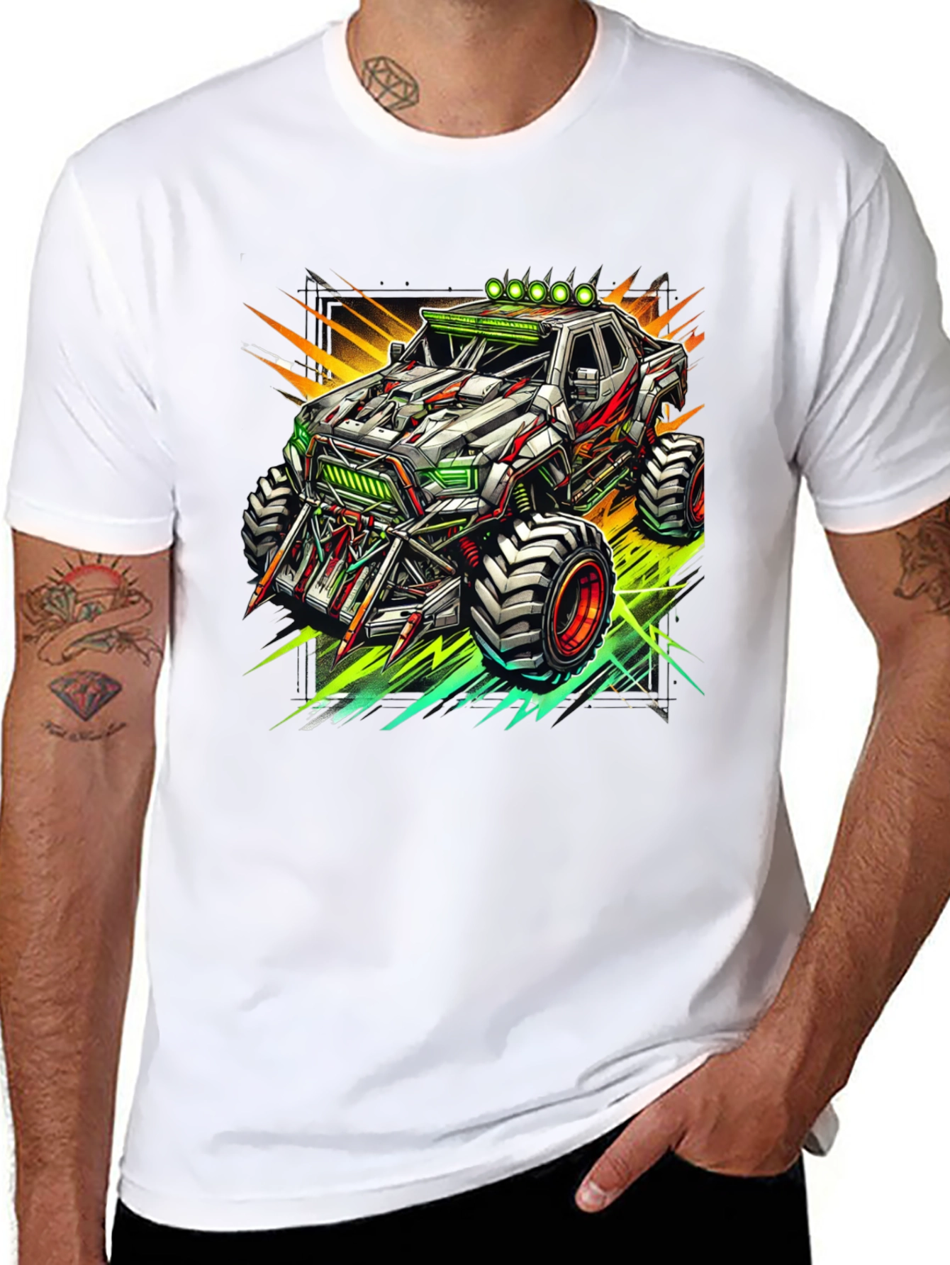 Black Monster Truck Graphic Tee - Cool Black T-Shirt view 8