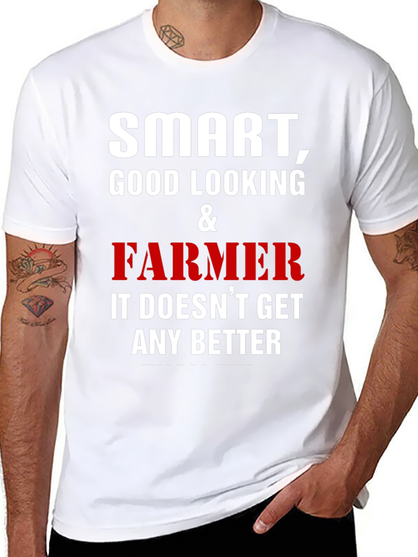 Black Smart Good Looking Farmer T-Shirt view 8