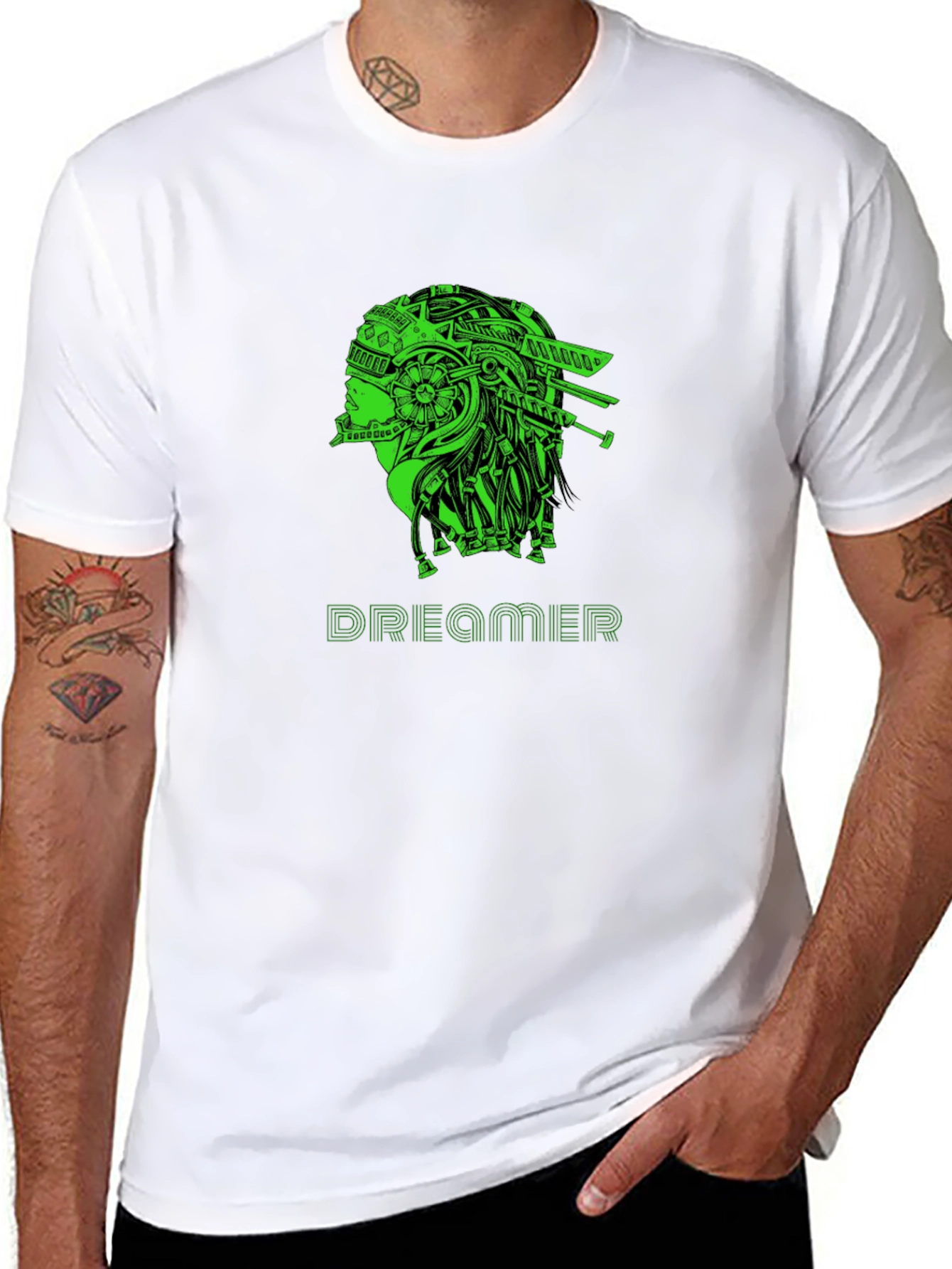 Black Dreamer Graphic T-Shirt - Black Crew Neck Tee view 8
