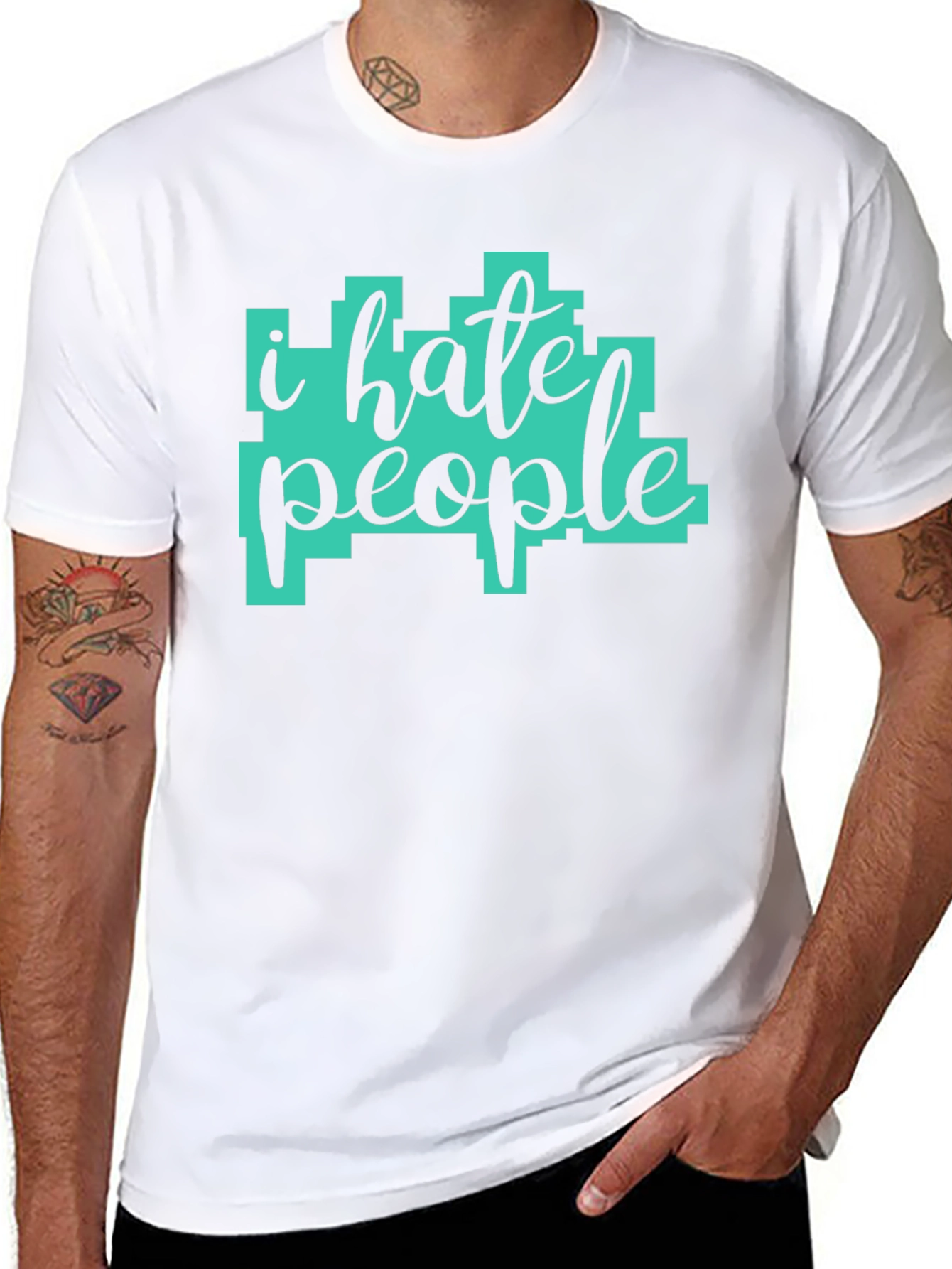 Black I Hate People Graphic Tee - Sarcastic Humor T-Shirt view 8