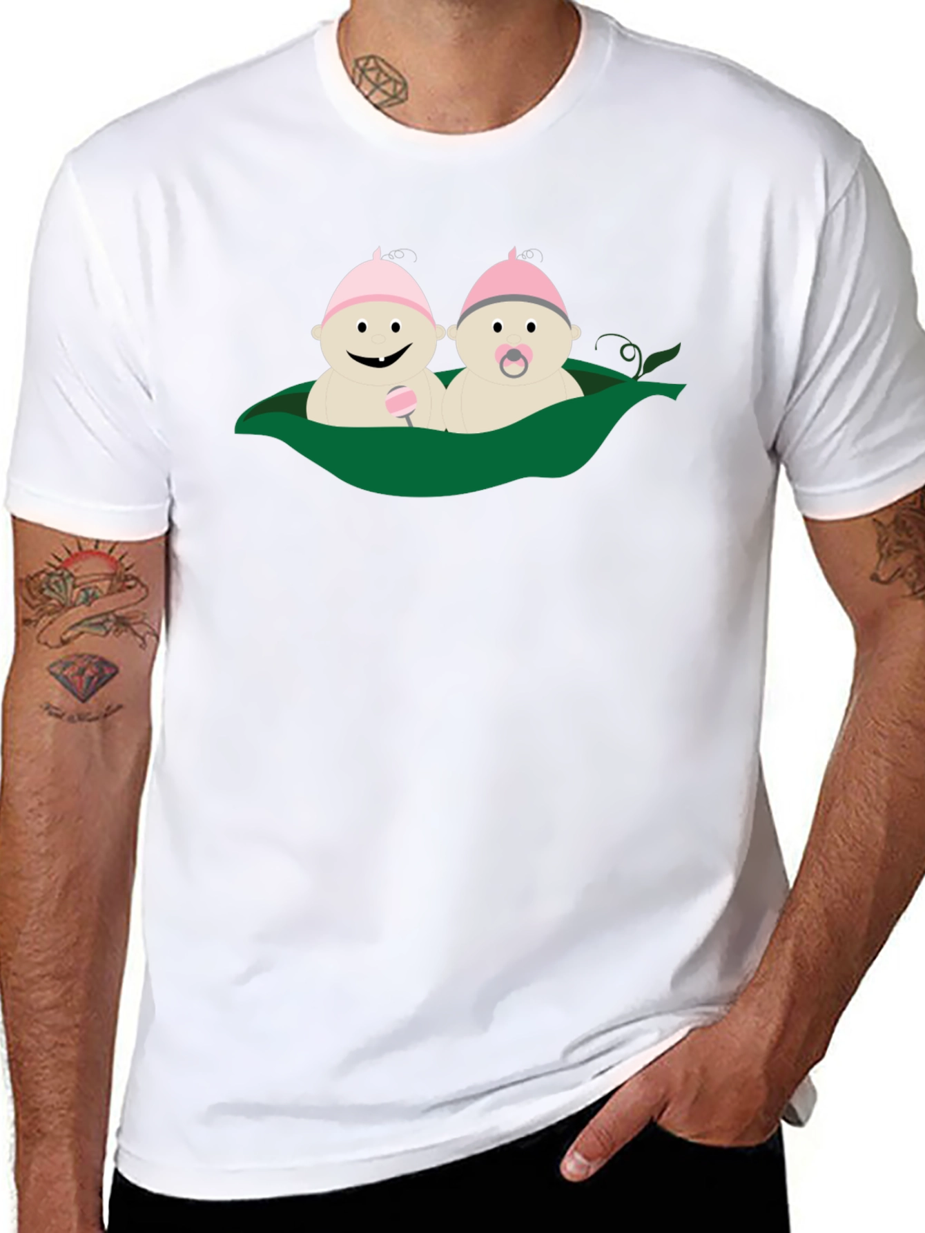 Black Two Peas in a Pod Graphic Tee view 8
