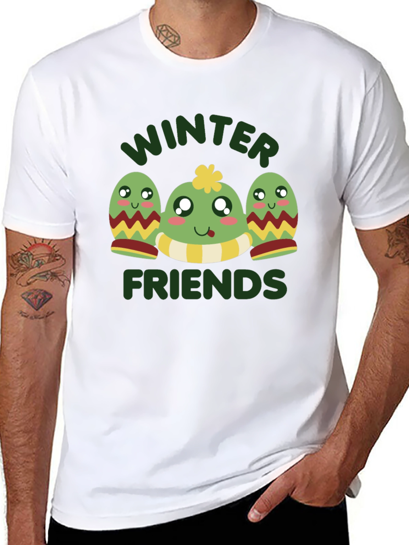 Black Winter Friends Graphic Tee - Black view 8