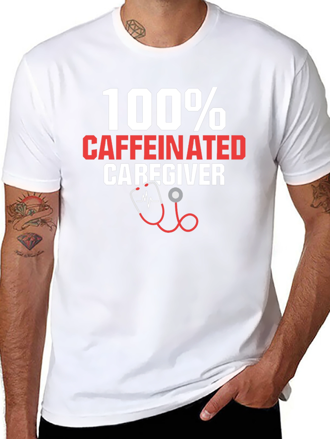 100% Caffeinated Caregiver T-Shirt - 8