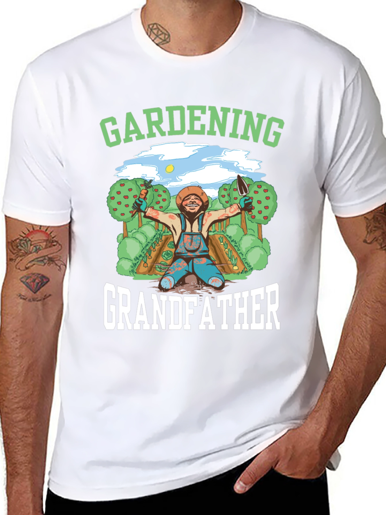Black Gardening Grandfather T-Shirt view 8