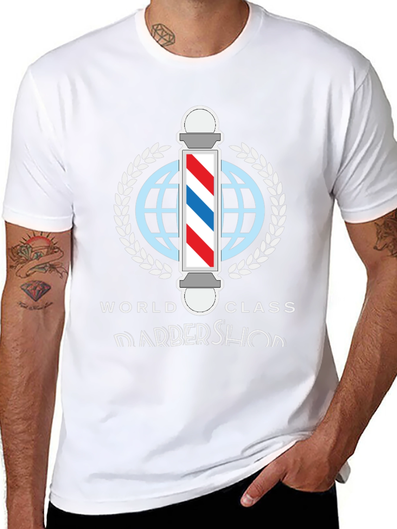 Black World Class Barbershop T-Shirt - Stylish Barber Apparel view 8