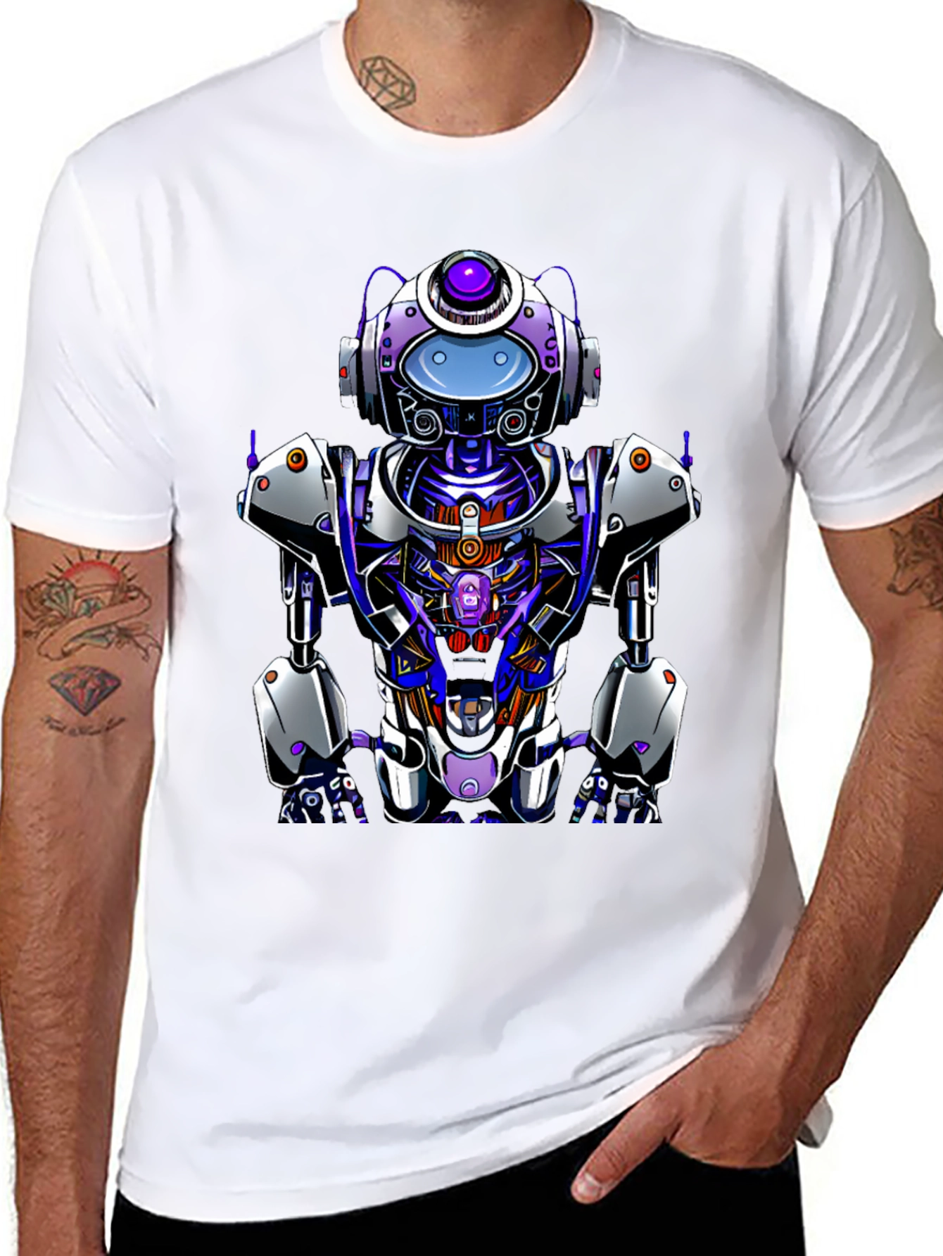 Futuristic Robot Graphic Tee - Unique Design - 8