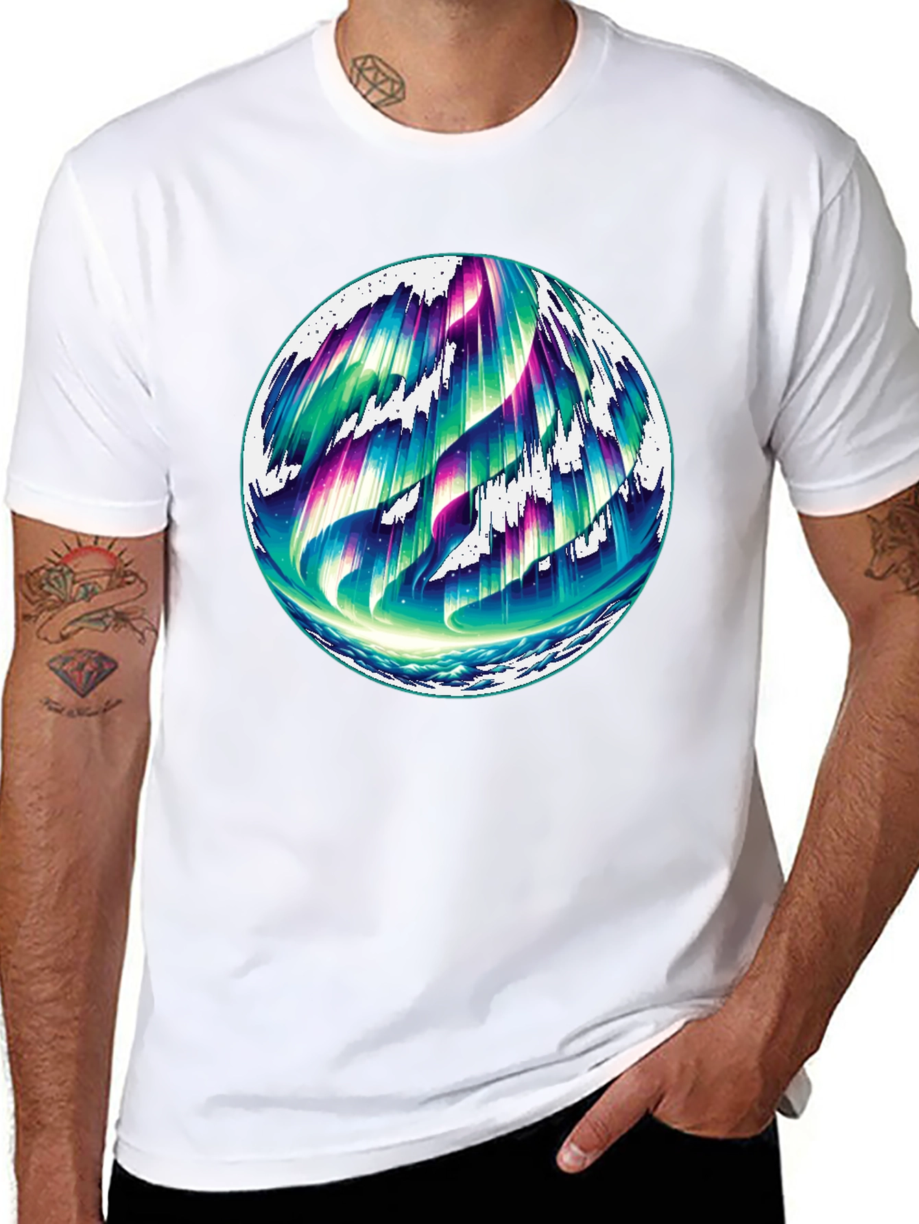 Northern Lights Graphic Black Tee - 8