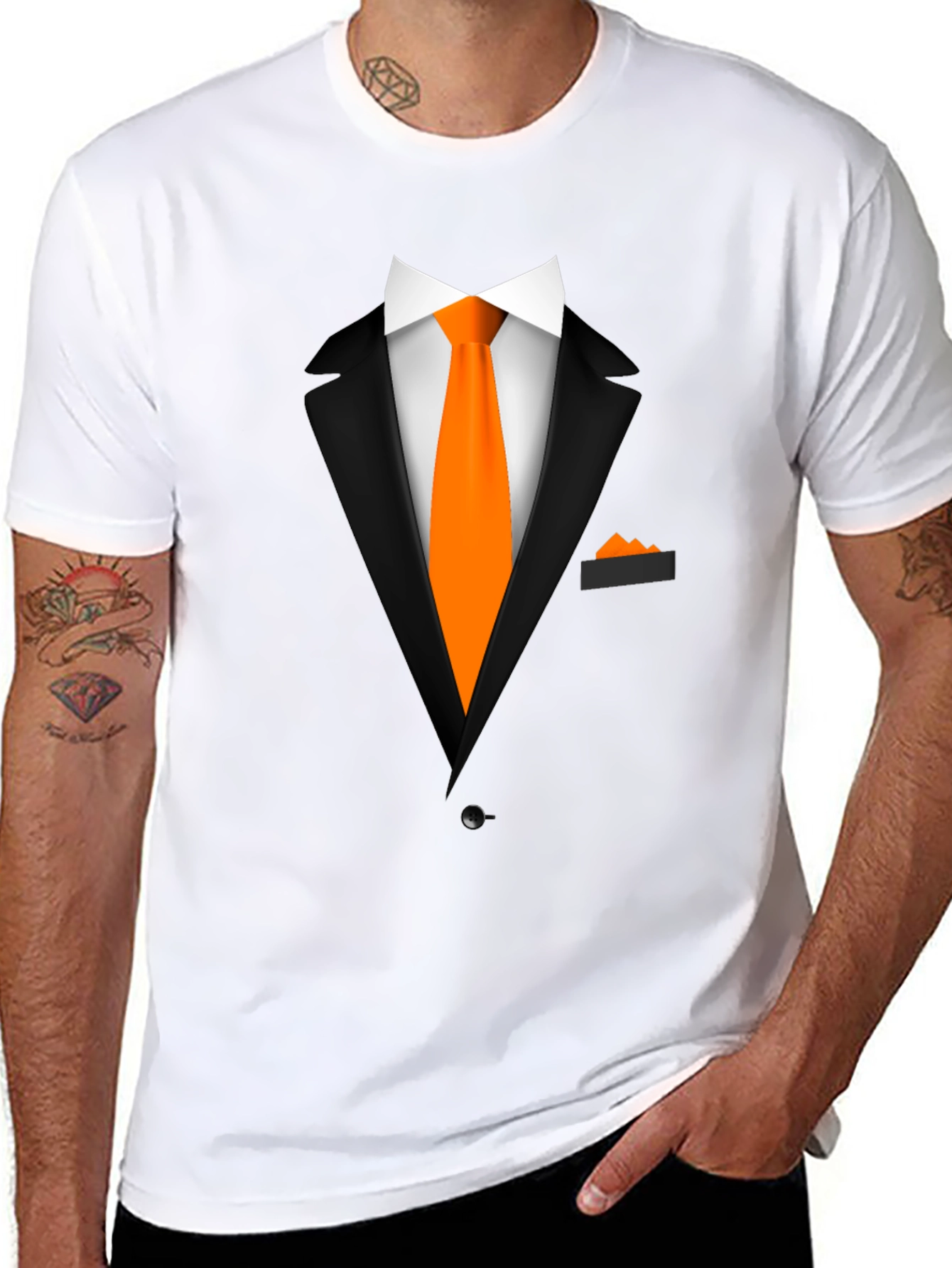 Black Suit & Tie Graphic Tee -  Formal Fun view 8