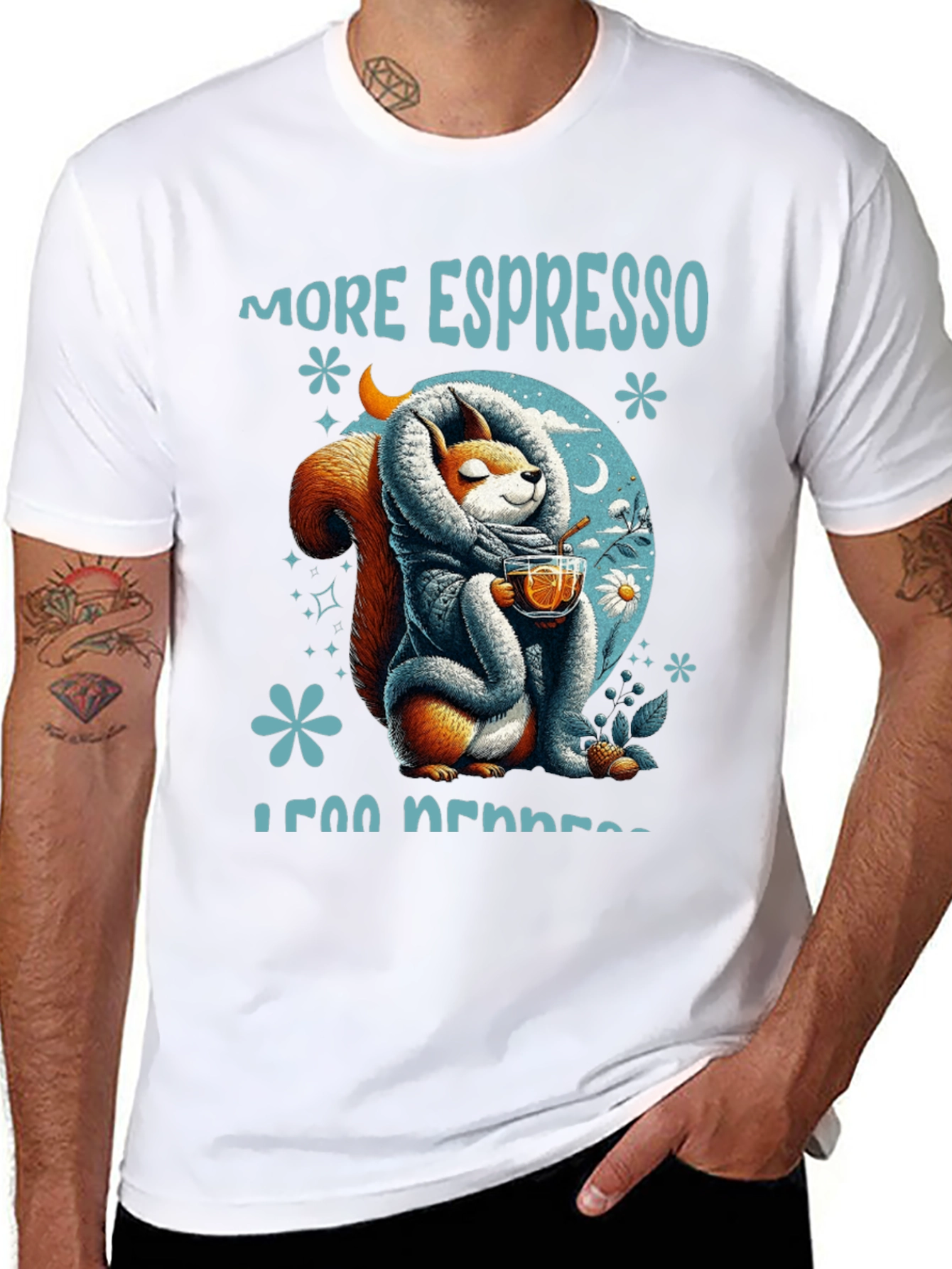 Black More Espresso Less Depresso T-Shirt view 8