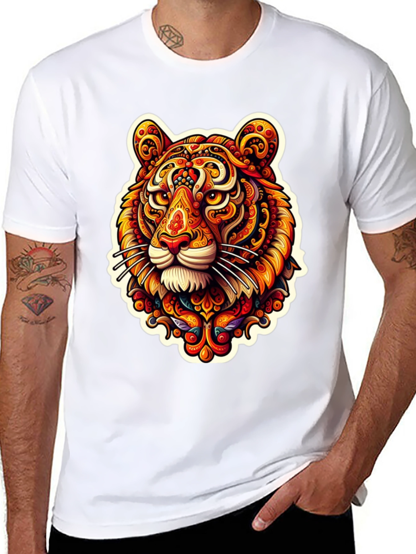 Black Tiger Graphic Tee - Unique Colorful Design view 8