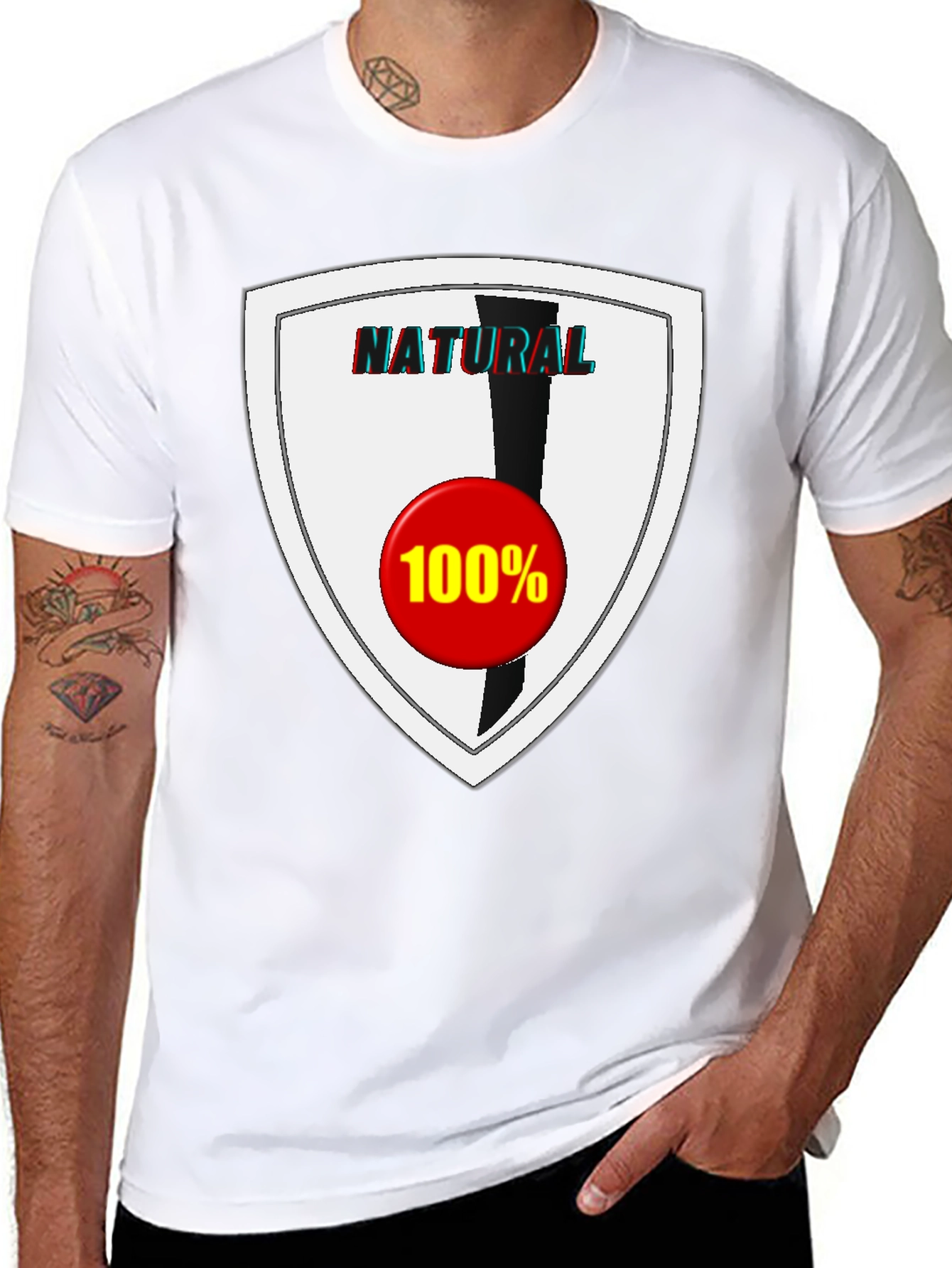 Natural 100% Graphic Tee - Stylish & Comfortable - 8