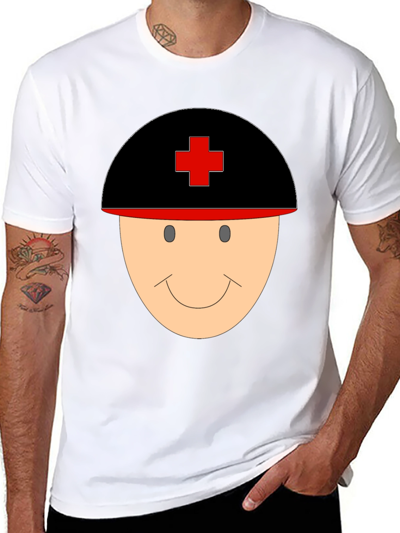 Black Nurse Face Graphic T-Shirt view 8
