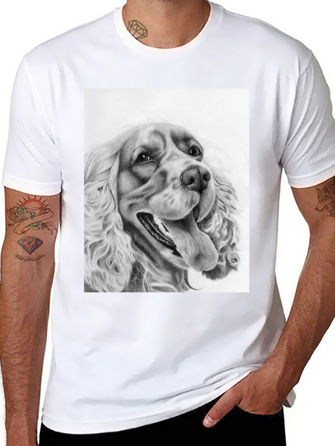Black Dog Portrait Graphic Tee - Black view 8
