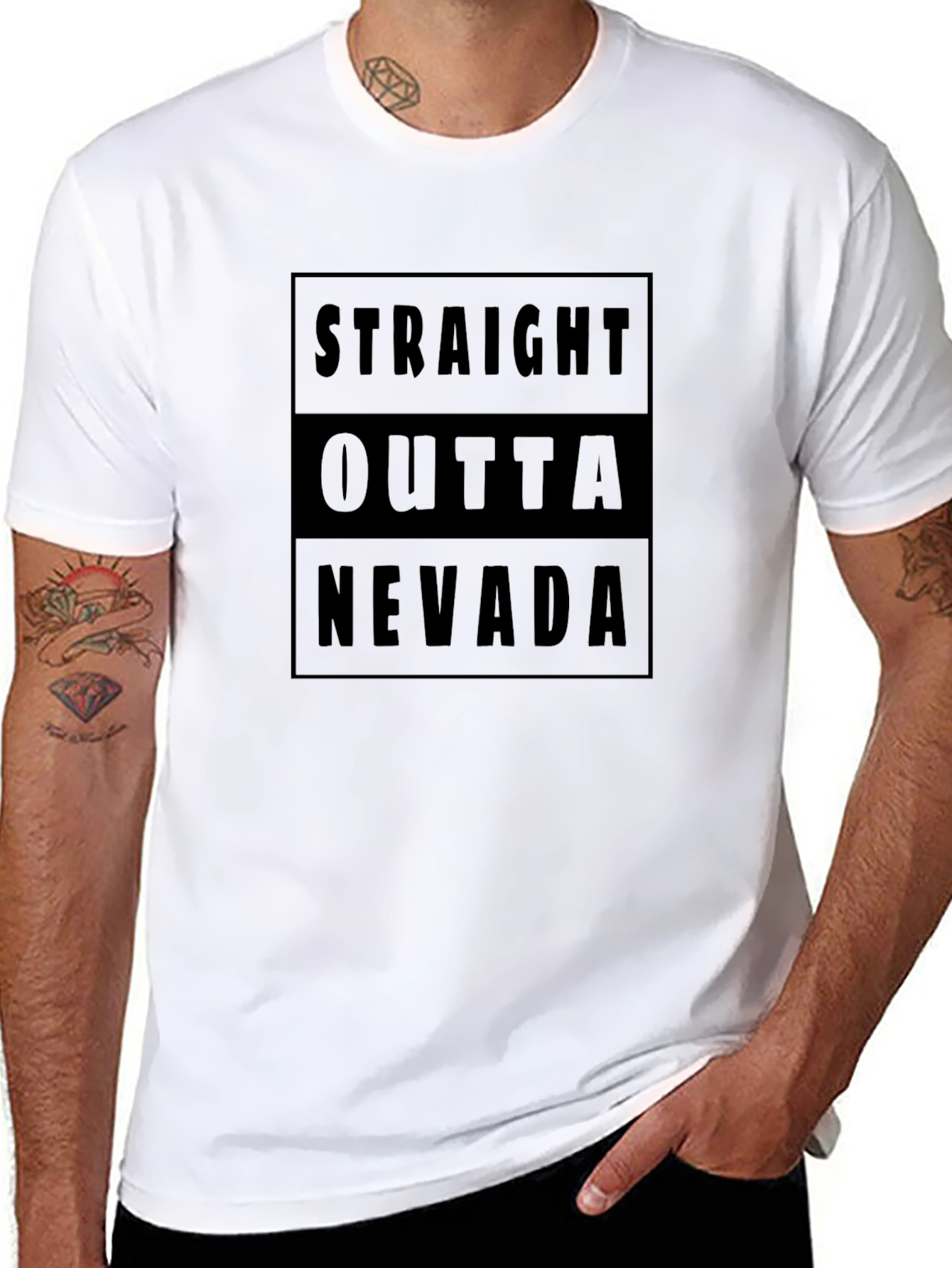 Black Straight Outta Nevada Black Graphic Tee view 8