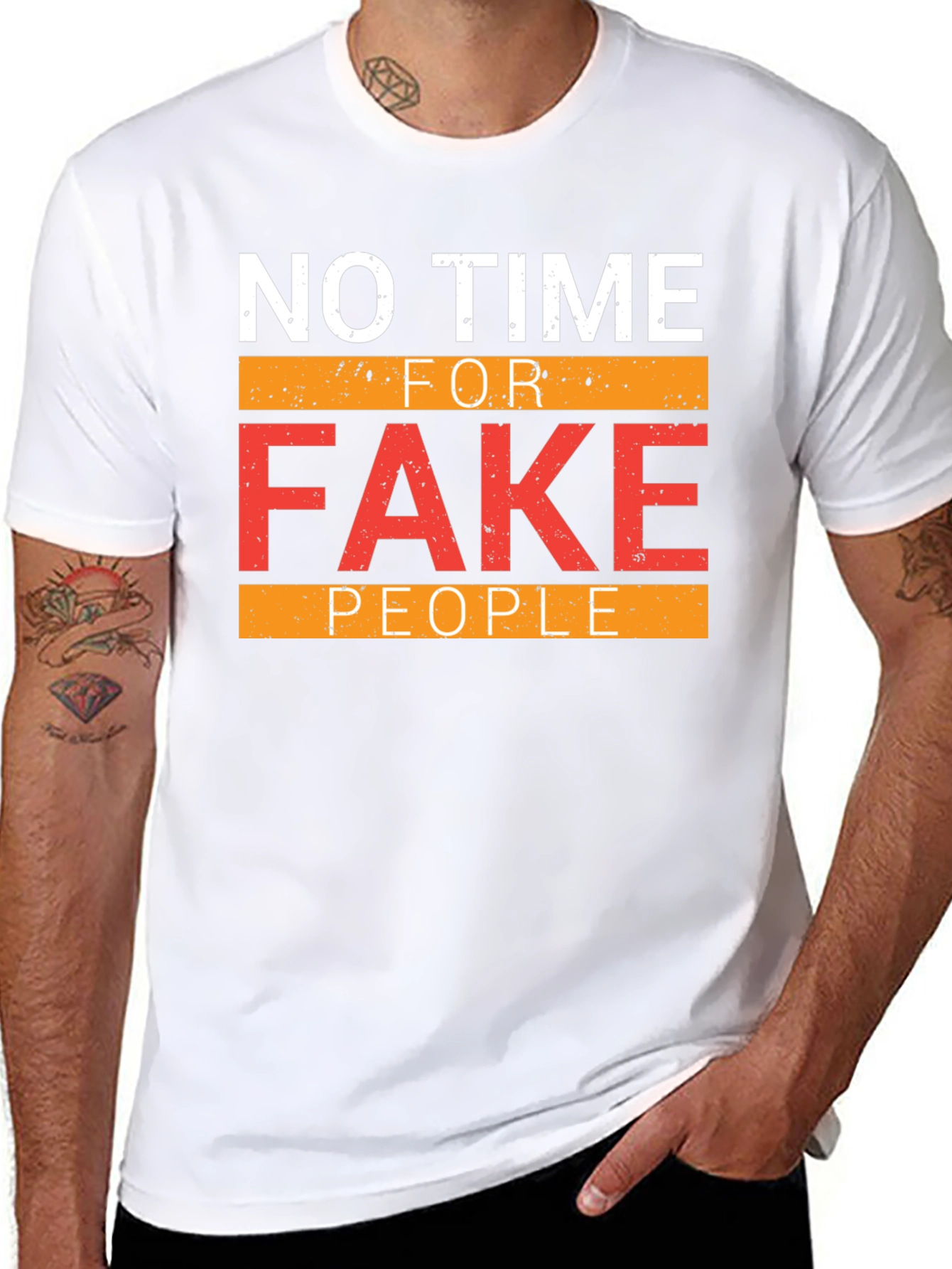 Black No Time For Fake People Graphic Tee view 8
