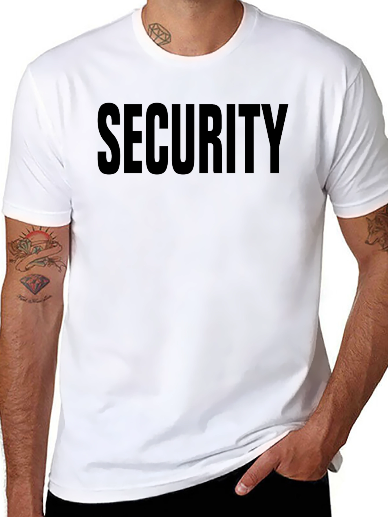 Black Security Print Black T-Shirt view 8
