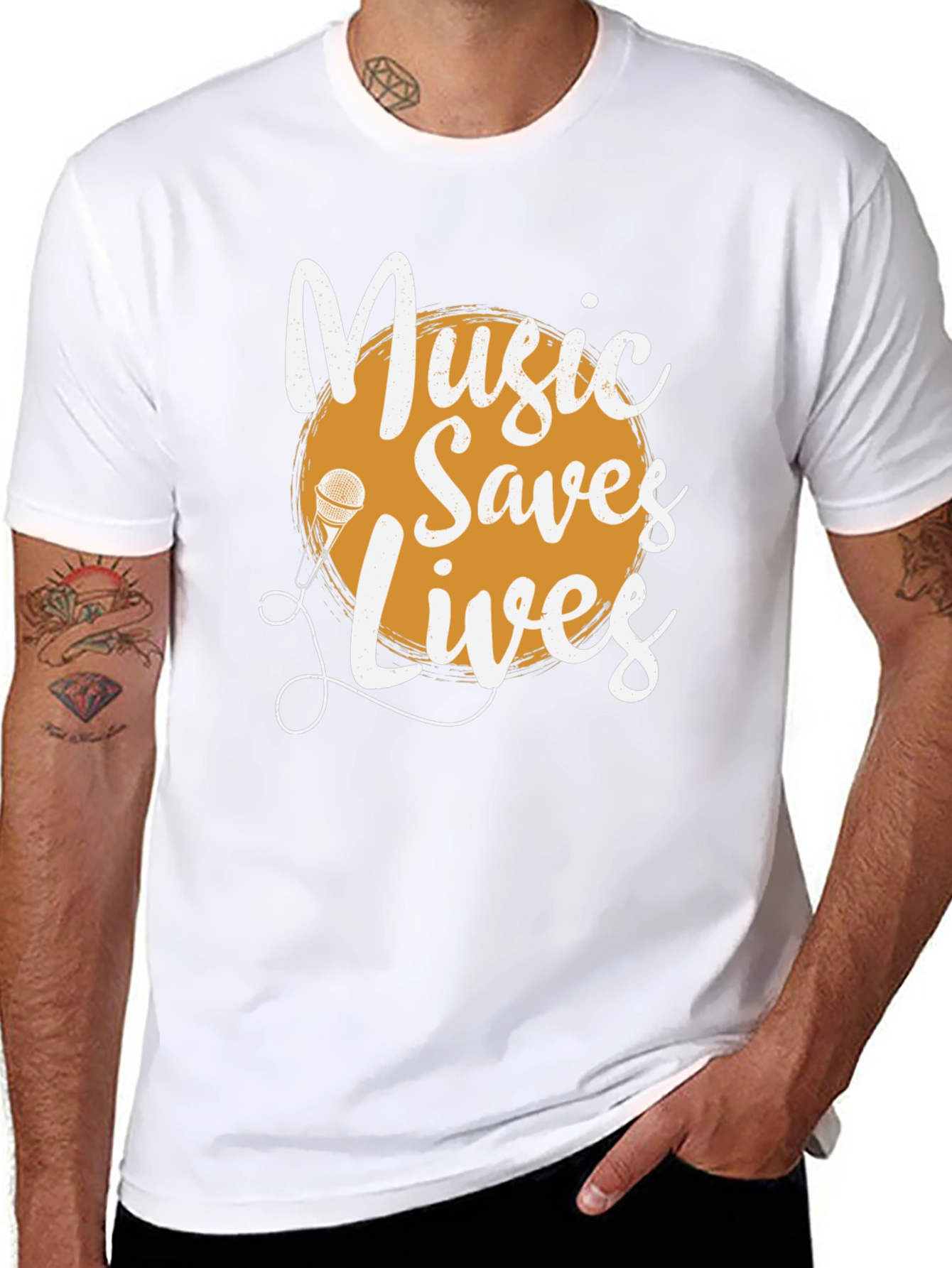 Black Music Saves Lives Graphic Tee view 8