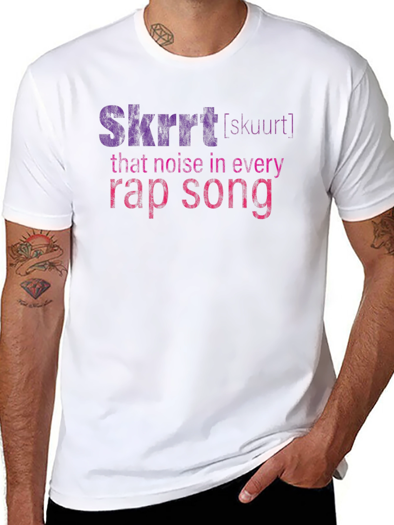 Black Skrrt Rap Song T-Shirt view 8