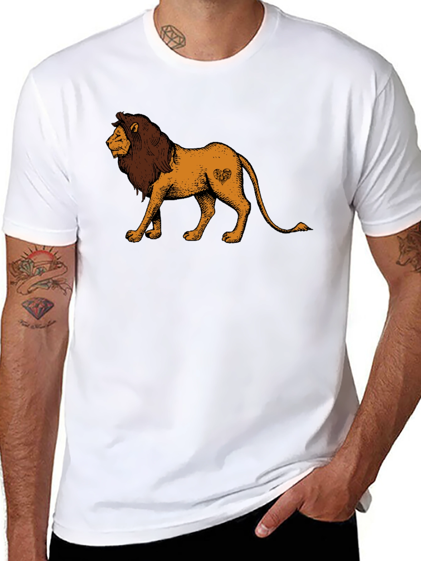 Black Lion Graphic Tee - Unisex Black T-Shirt view 8