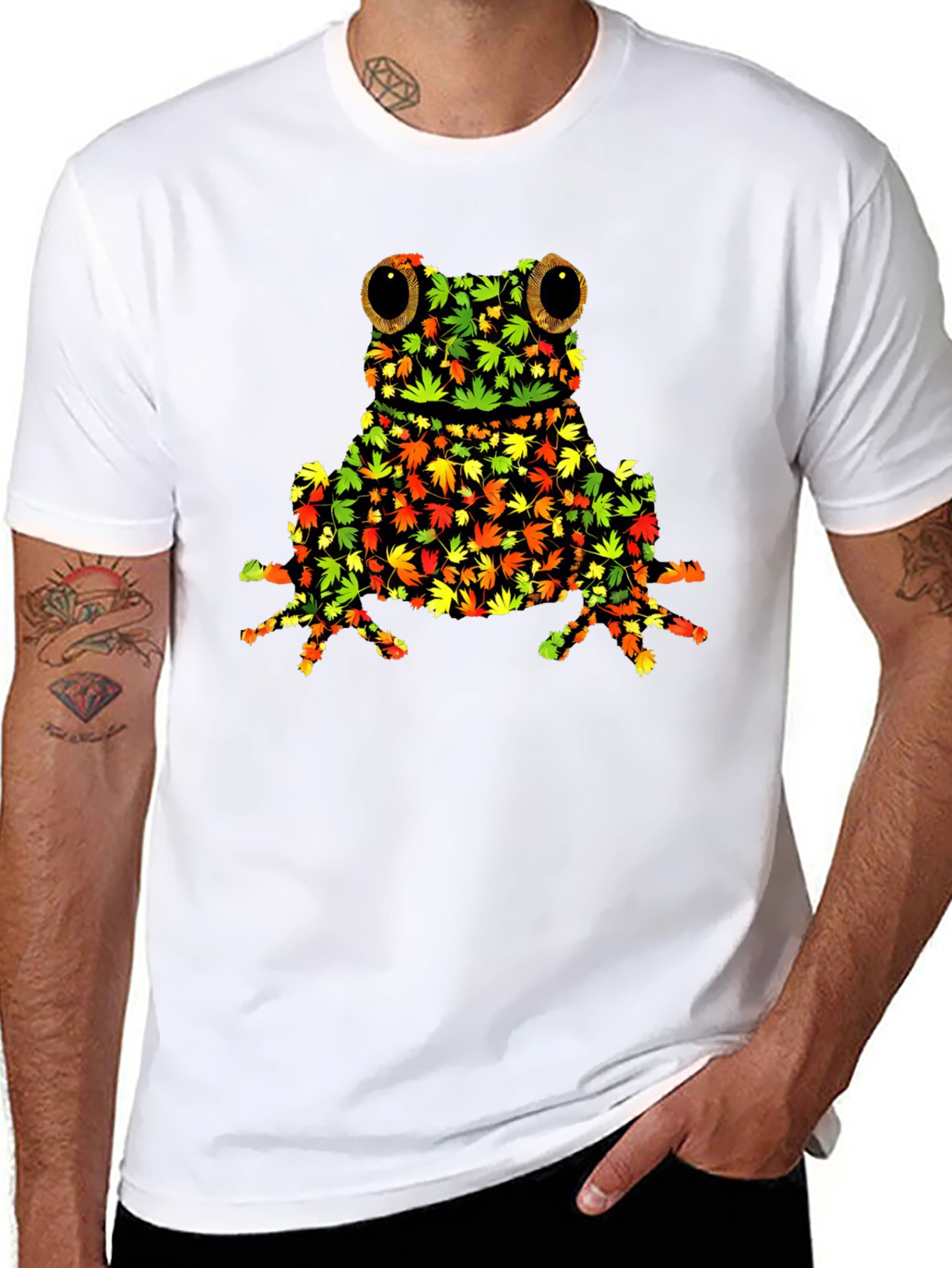 Black Frog Leaf Graphic T-Shirt - Nature Inspired Tee view 8