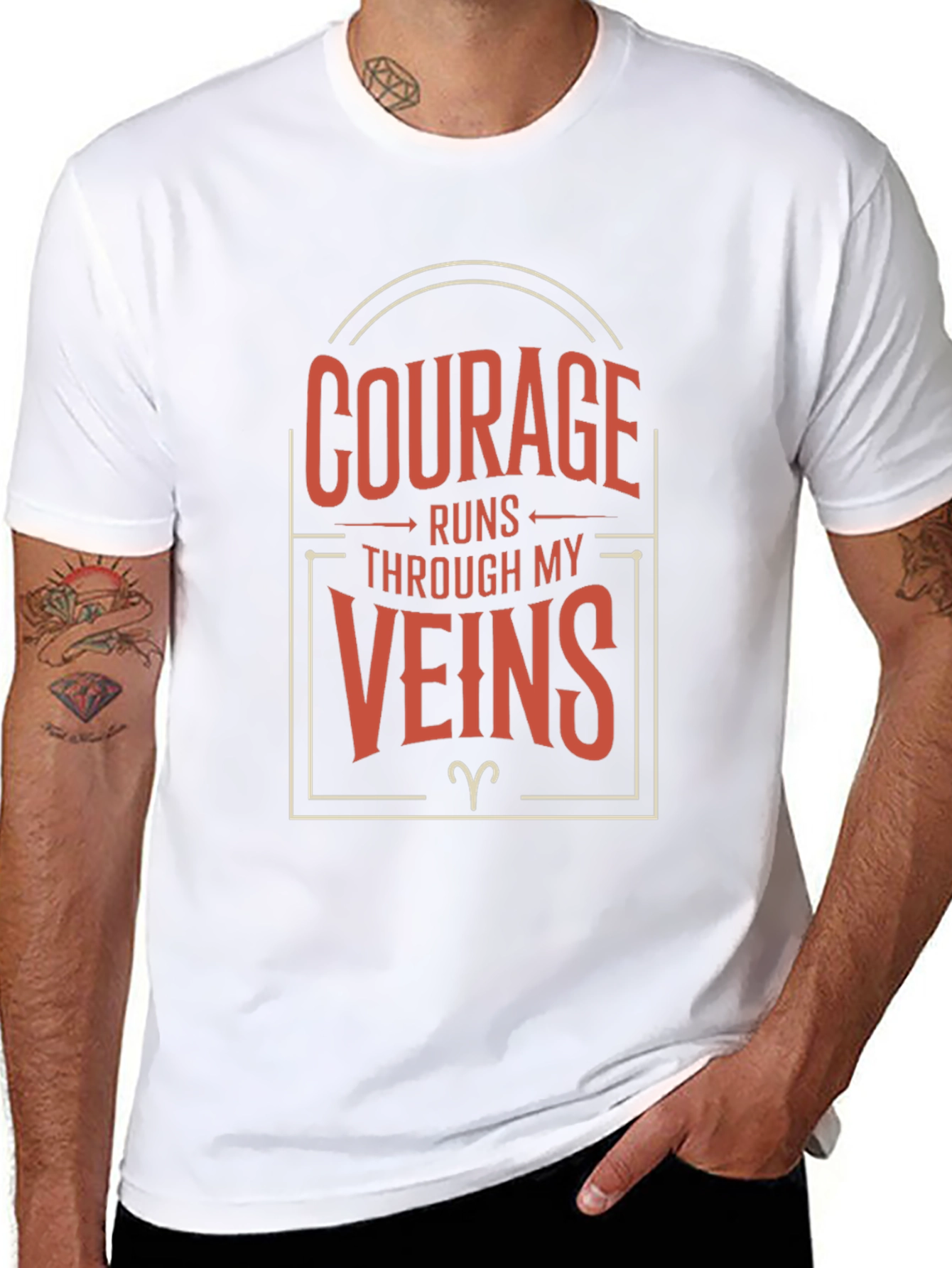 Black Courage Runs Through My Veins Graphic Tee view 8