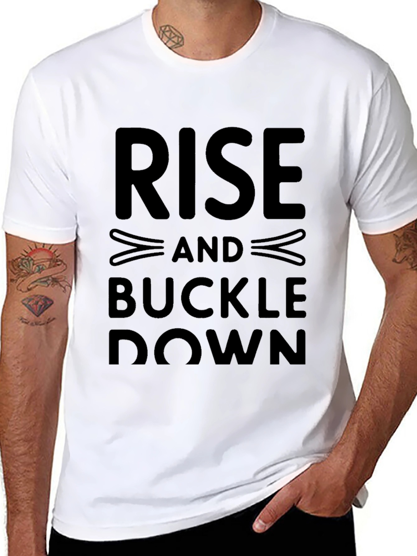 Black Rise and Buckle Down Graphic Tee - Black view 8