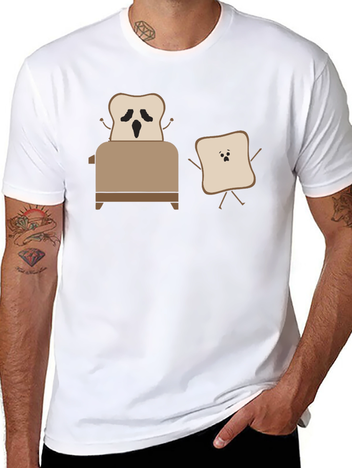 Black Funny Toast T-Shirt: Toaster Escape! view 8