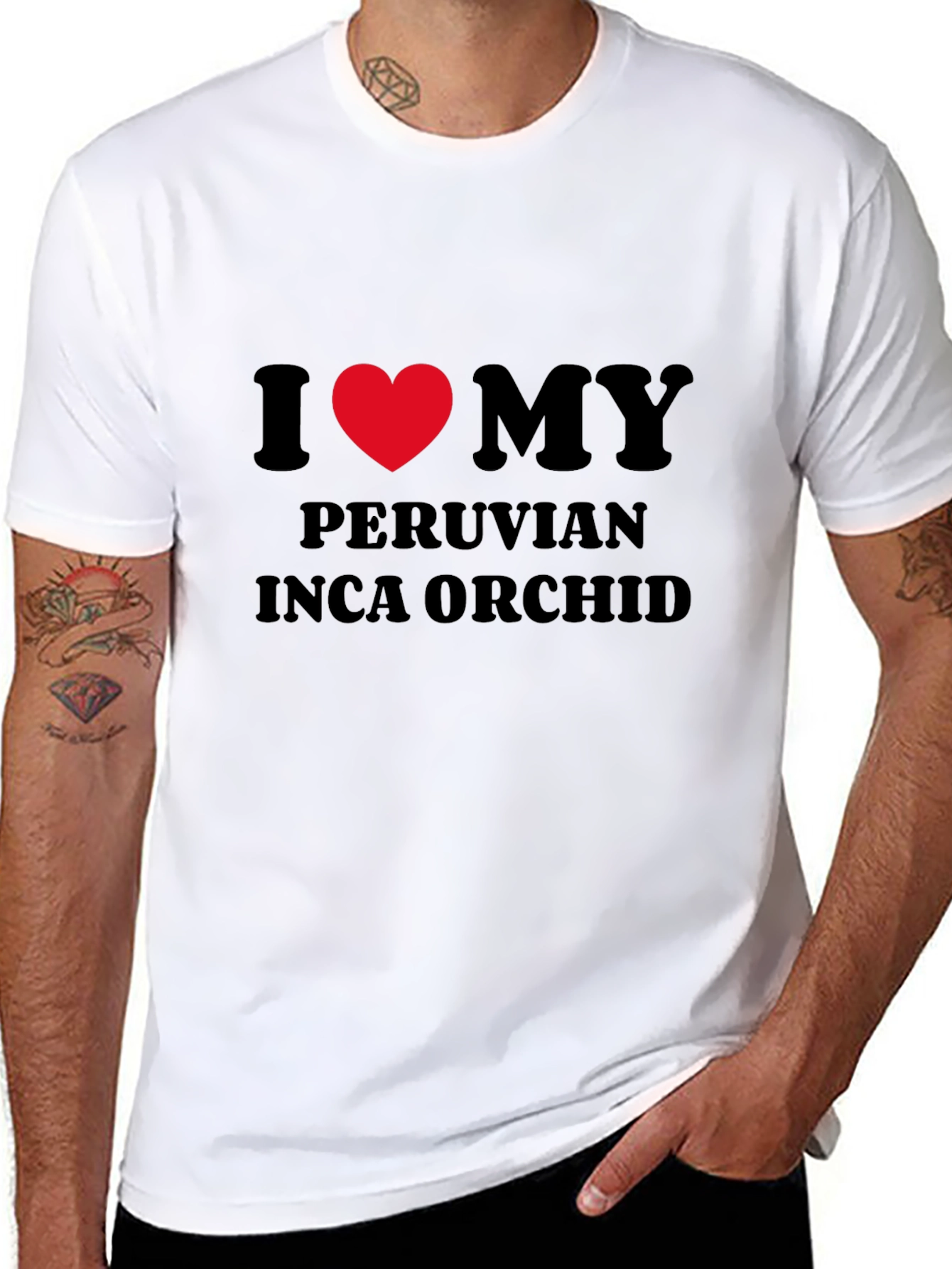 Black I Love My Peruvian Inca Orchid Black T-Shirt view 8