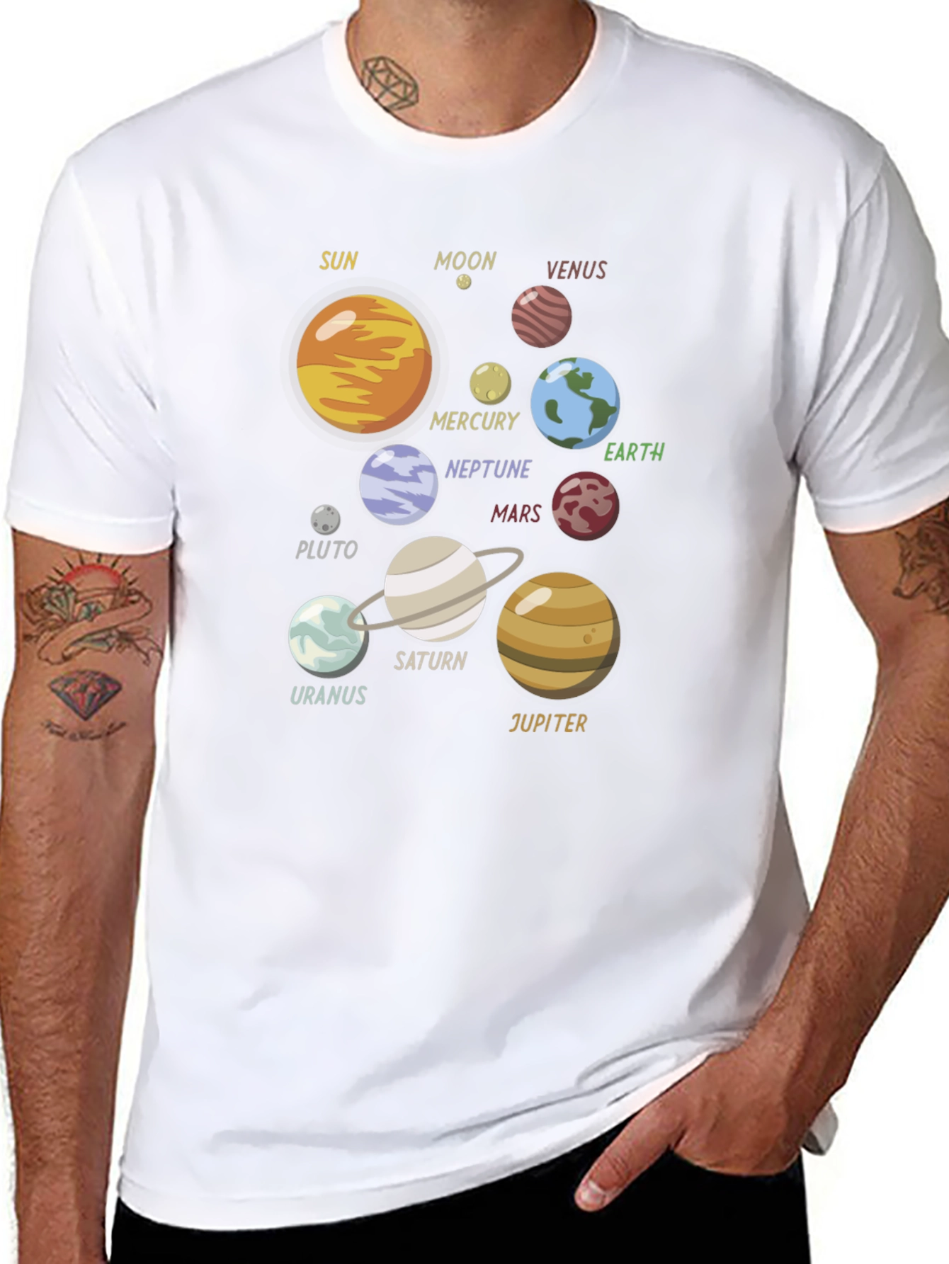 Black Planets Graphic T-Shirt - Space Geek Style view 8