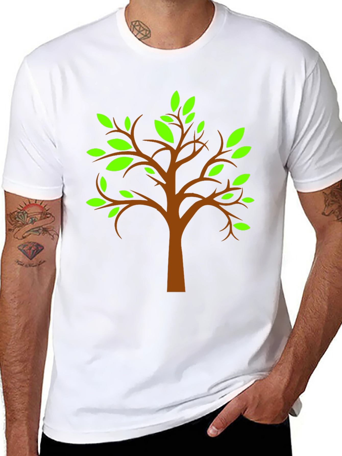 Black Nature Tree Graphic Tee - Stylish Black T-Shirt view 8