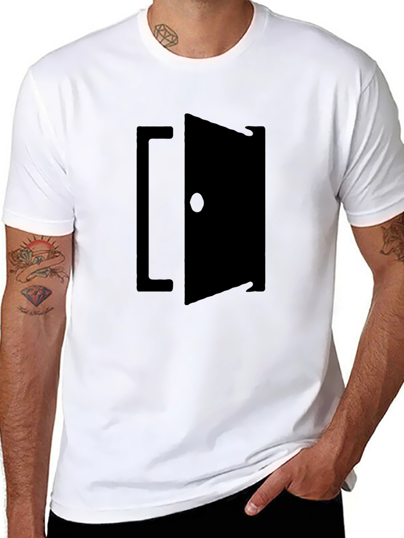 Black Open Door Graphic Tee - Black view 8