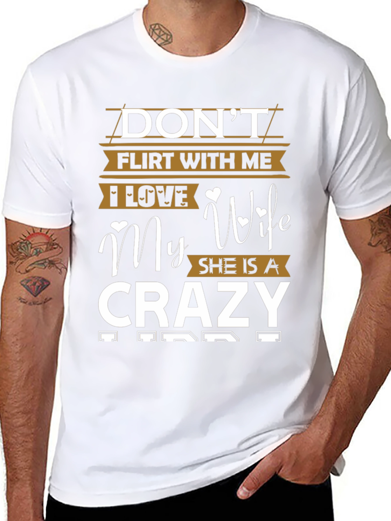 Black Don't Flirt With Me Crazy Wife Graphic Tee view 8