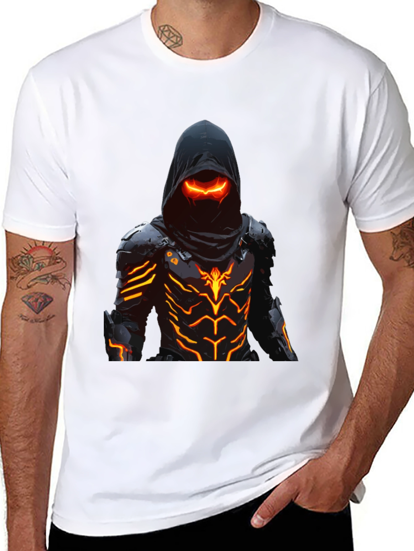 Black Cyberpunk Assassin Graphic Tee - Black view 8