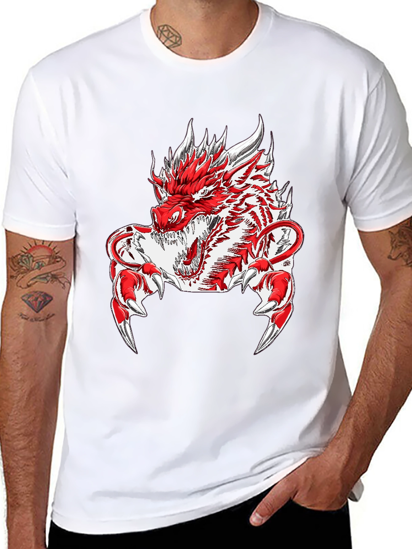 Black Dragon Graphic Tee - Men's Black T-Shirt view 8