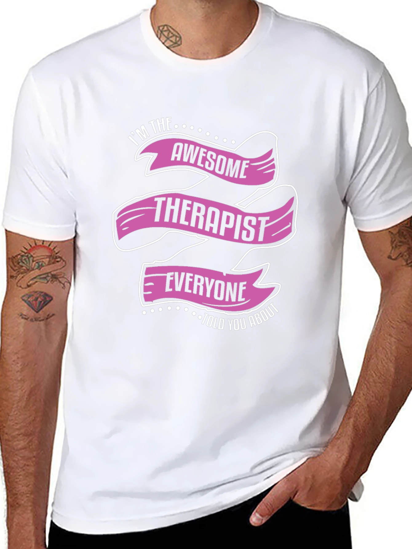 Black Awesome Therapist Graphic Tee view 8