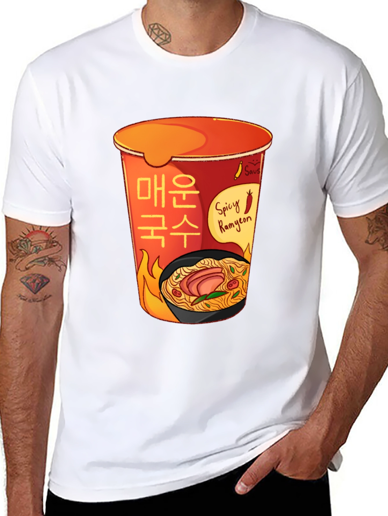 Black Spicy Ramyeon T-Shirt - Ramen Lover Tee view 8