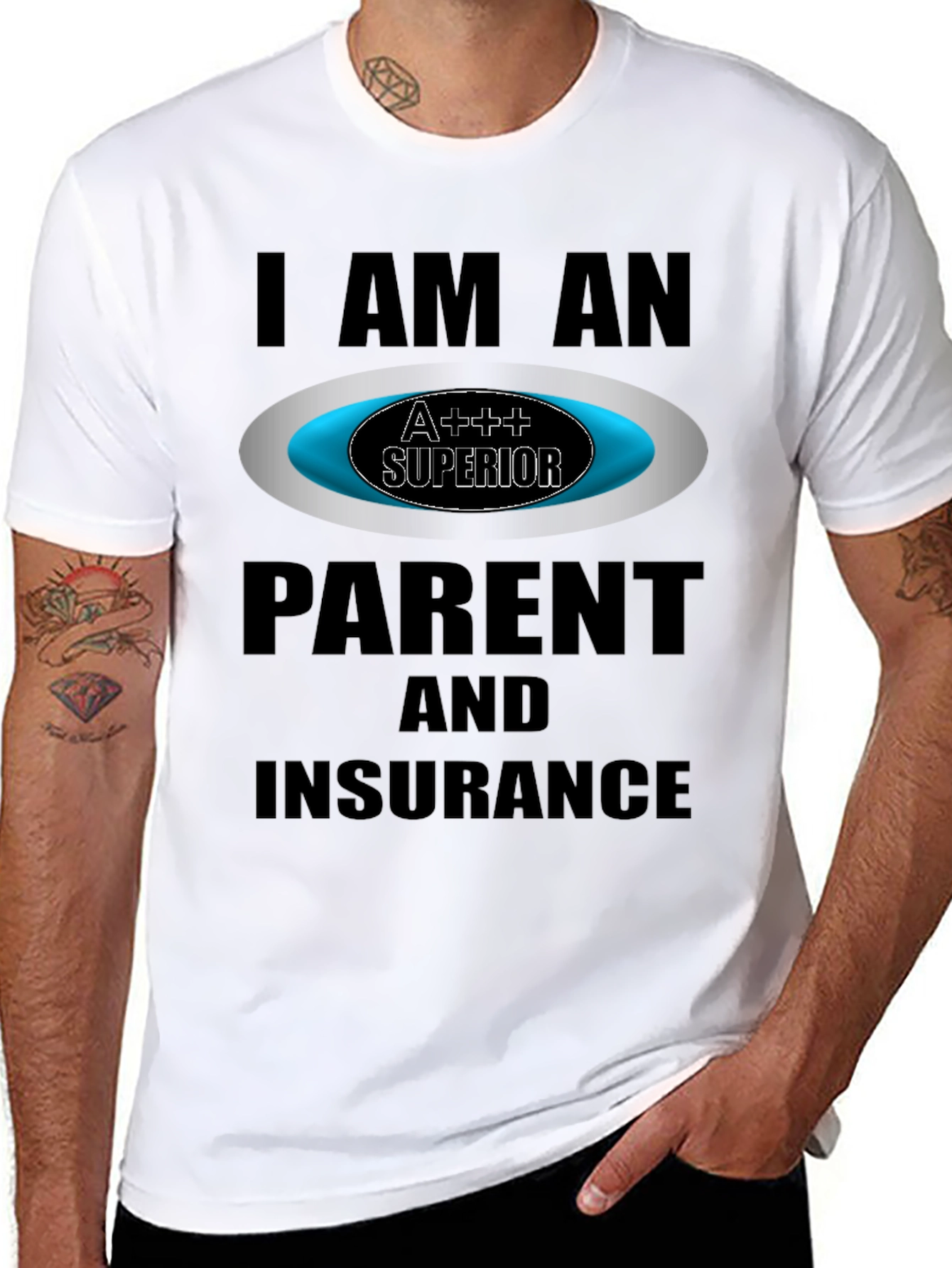 Black I Am An A+++ Parent & Insurance T-Shirt view 8