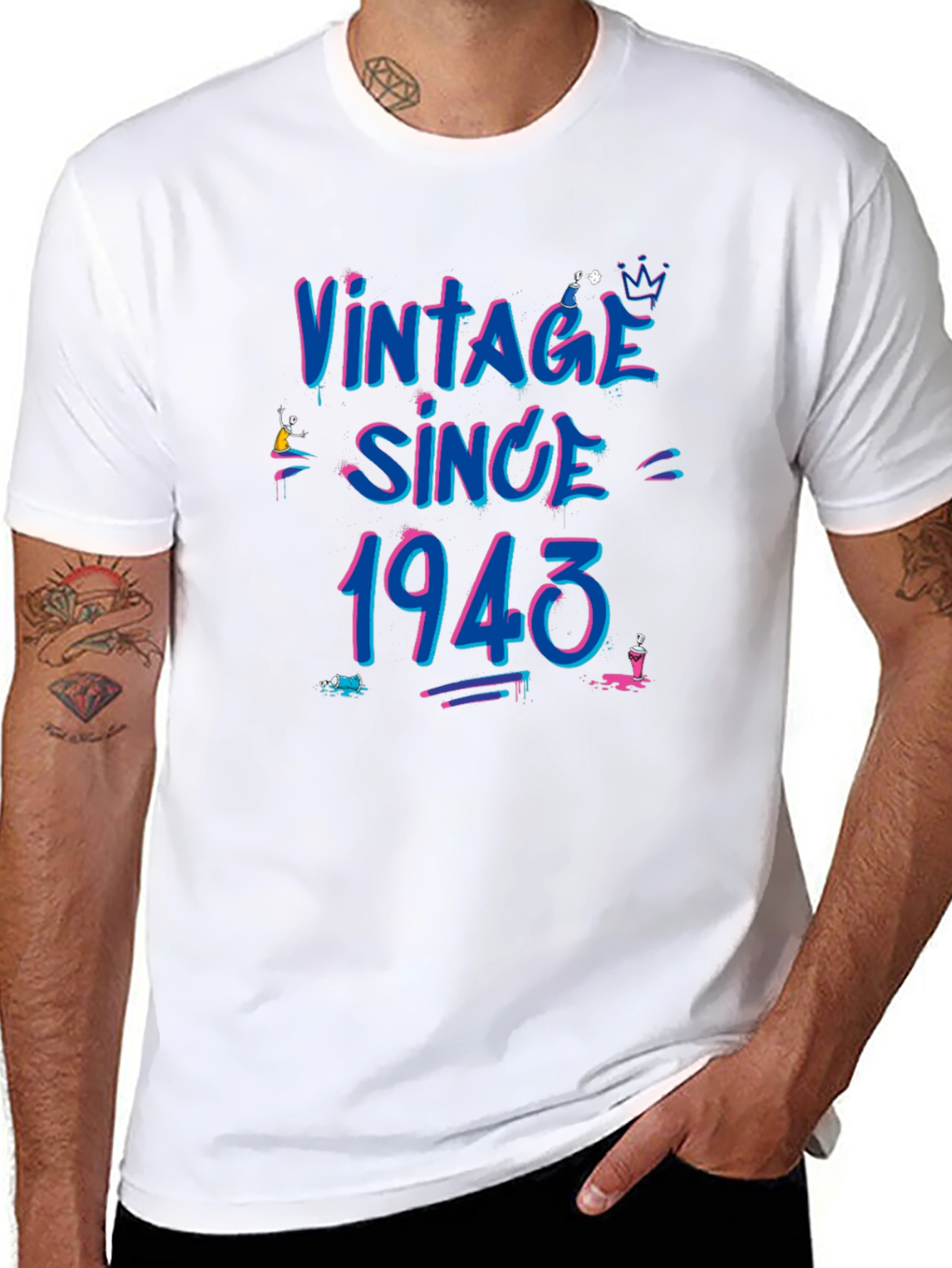 Black Vintage Since 1943 Graphic Tee view 8