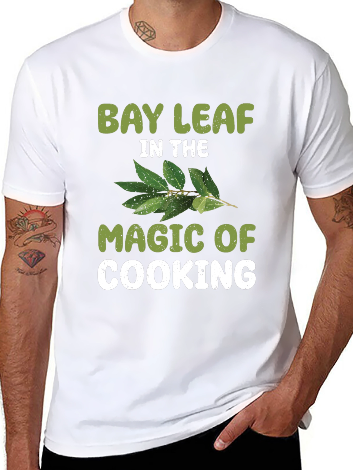 Black Bay Leaf Cooking Magic T-Shirt view 8