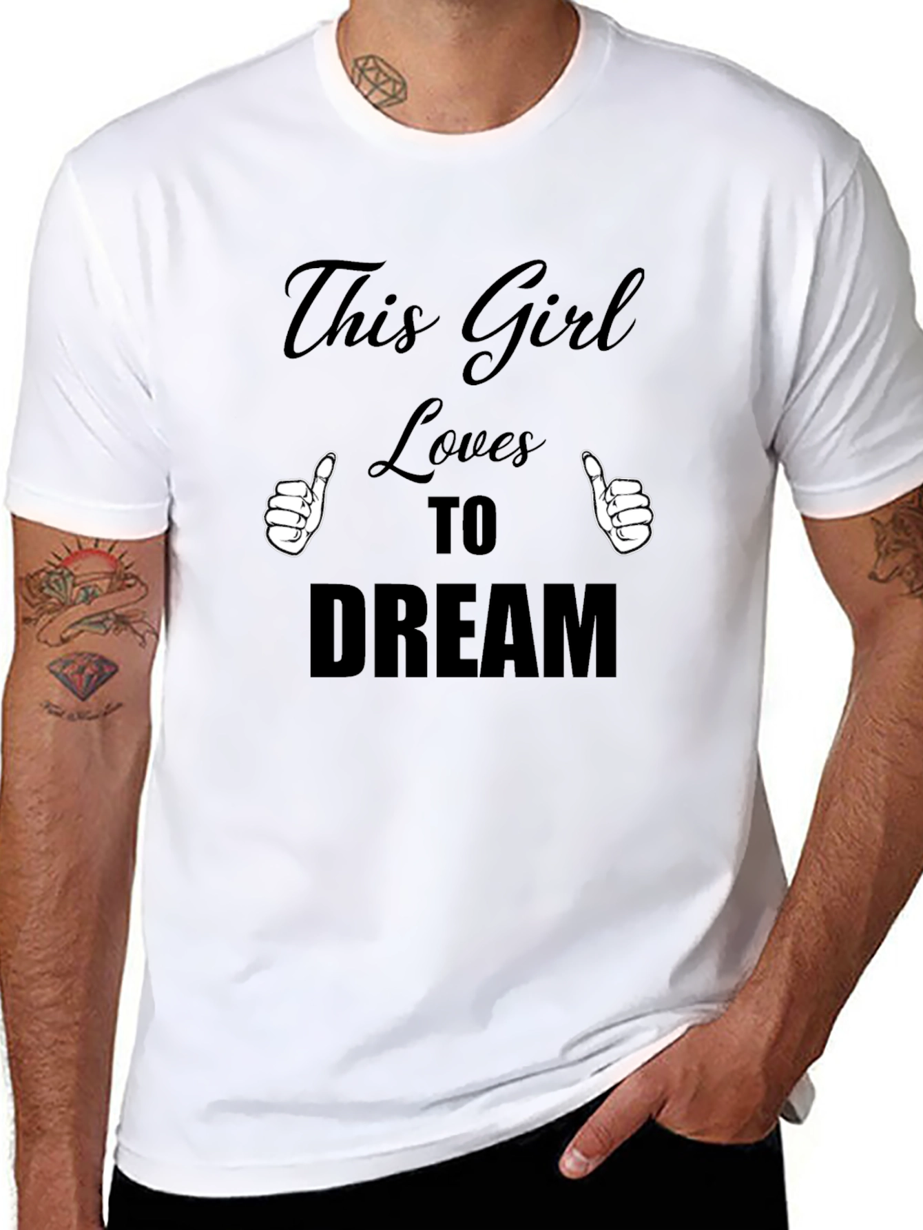 Black This Girl Loves to Dream Black T-Shirt view 8