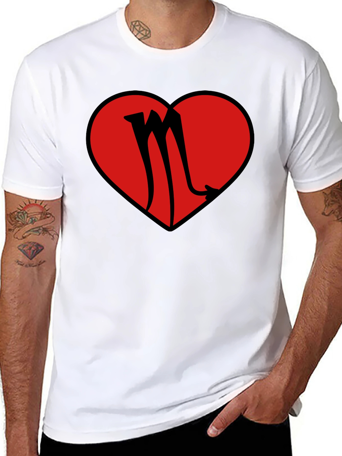 Black Scorpio Heart Graphic T-Shirt view 8